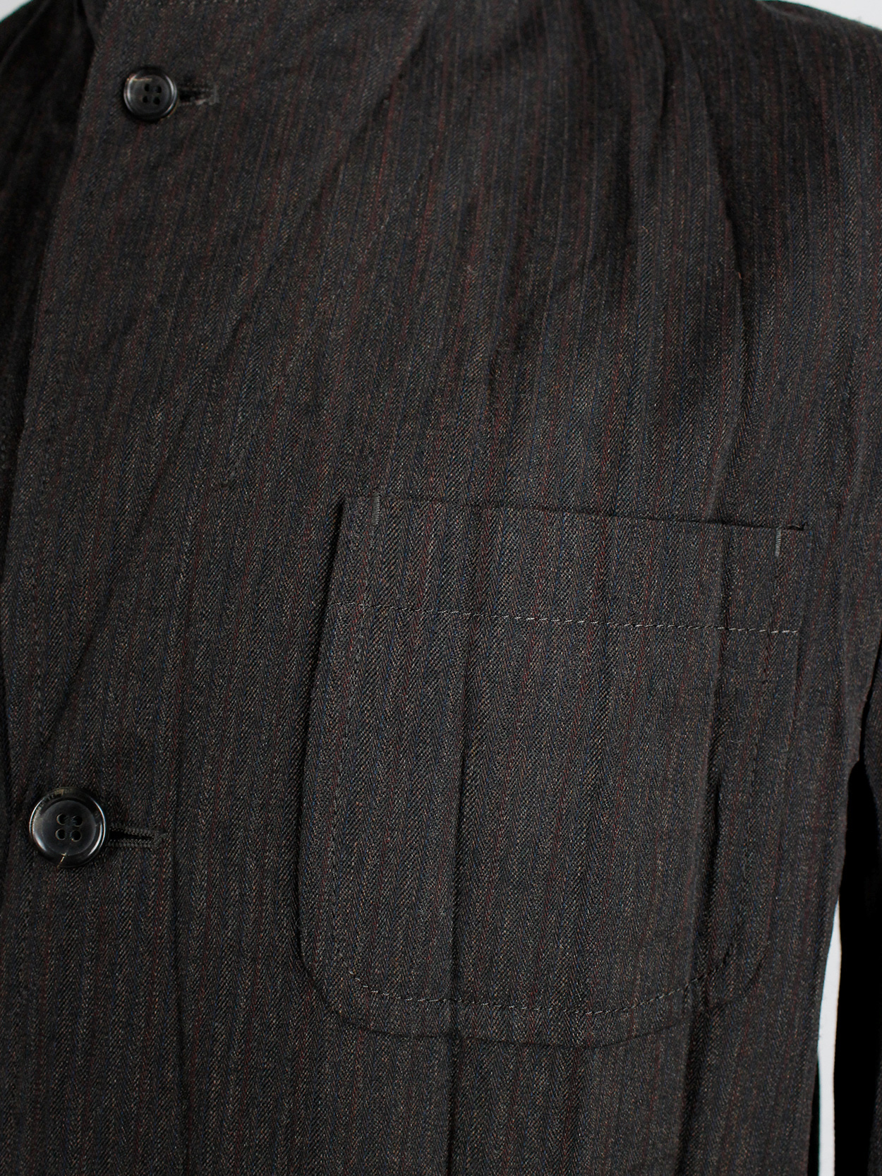 Comme des Garçons Homme brown blazer with pressed accordeon pleats 