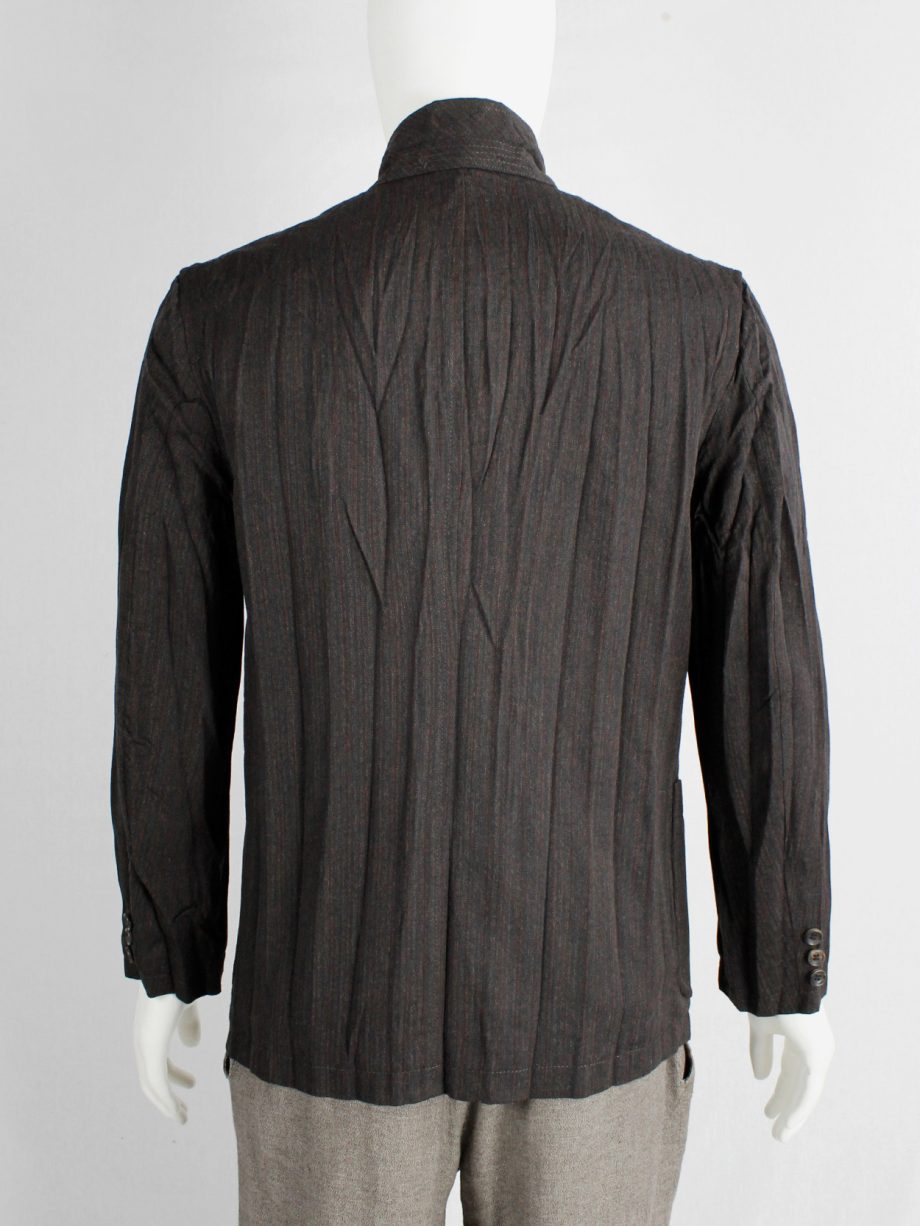 Comme des Garcons Homme brown blazer with pressed accordeon pleats AD 2004 (9)