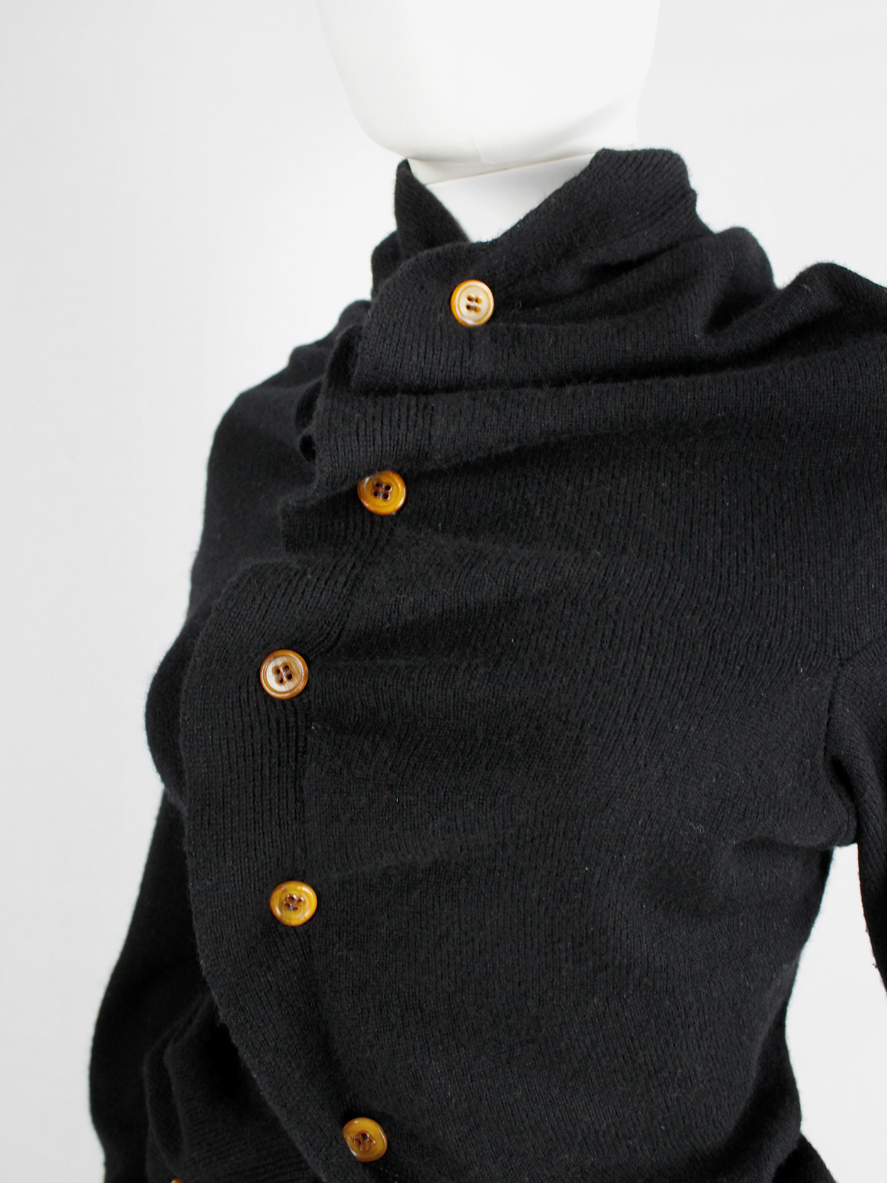 Comme des Garçons black circular cardigan with orange Comme des Garçons black circular cardigan with orange