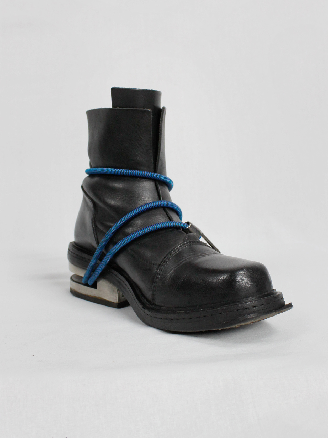 Dirk Bikkembergs black mountaineering boots with metal heel and 