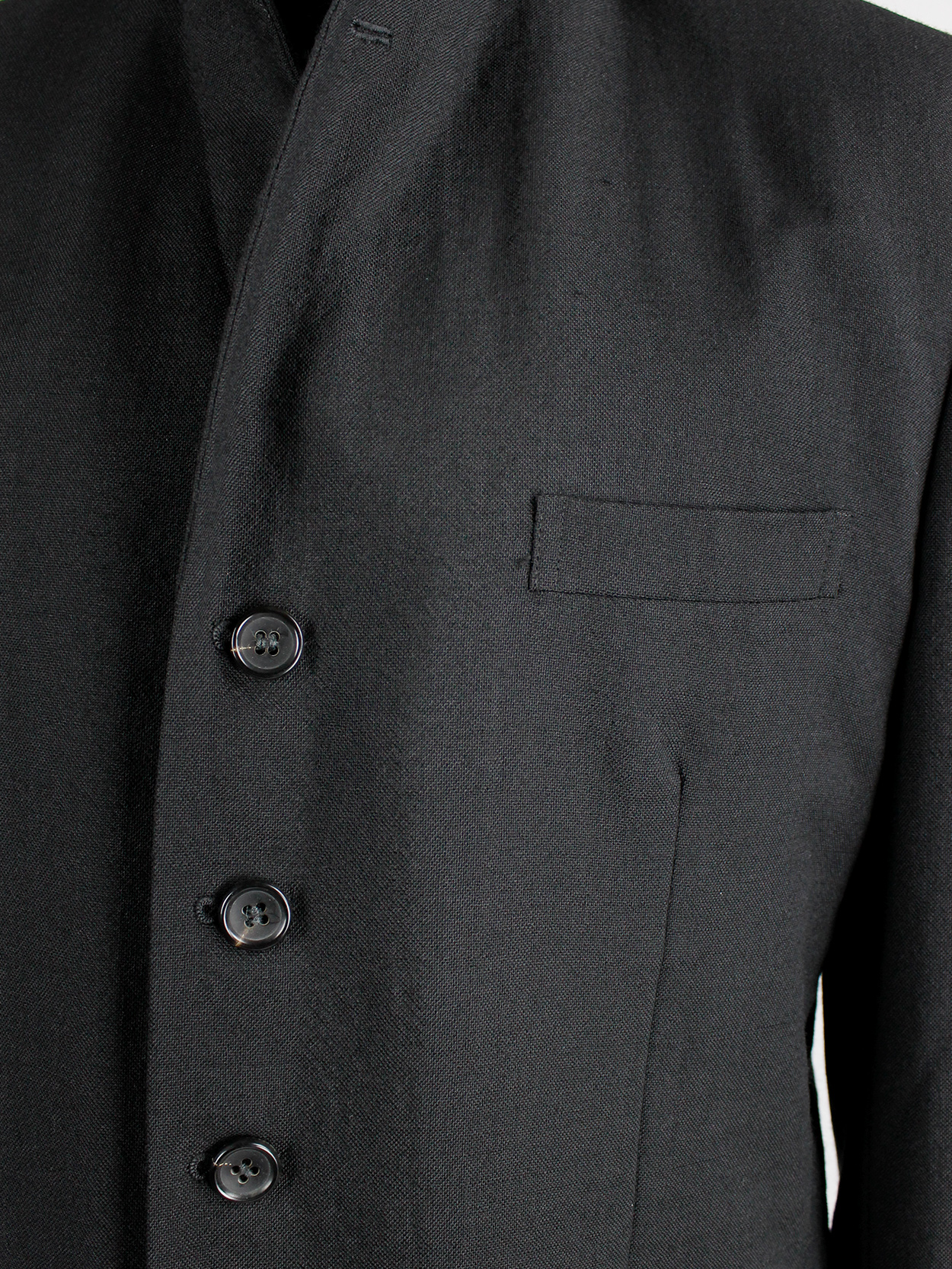 Comme des Garçons Homme black five-button blazer with 3 different