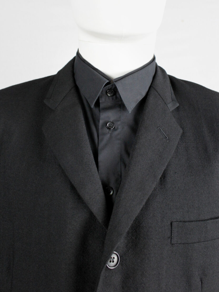Comme des Garçons Homme black five-button blazer with 3 different