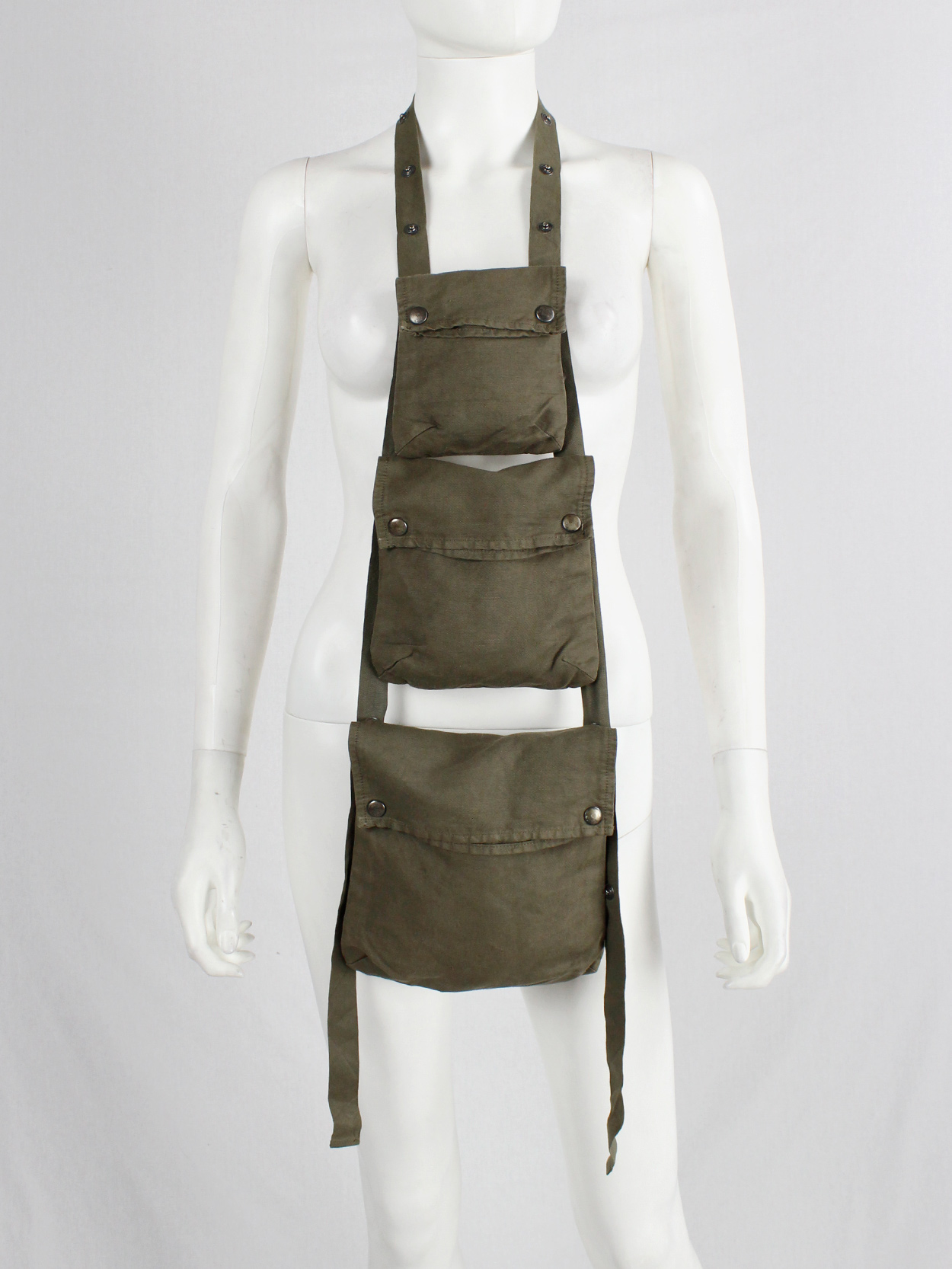 Maison Martin Margiela 6 khaki green bag with modular cargo