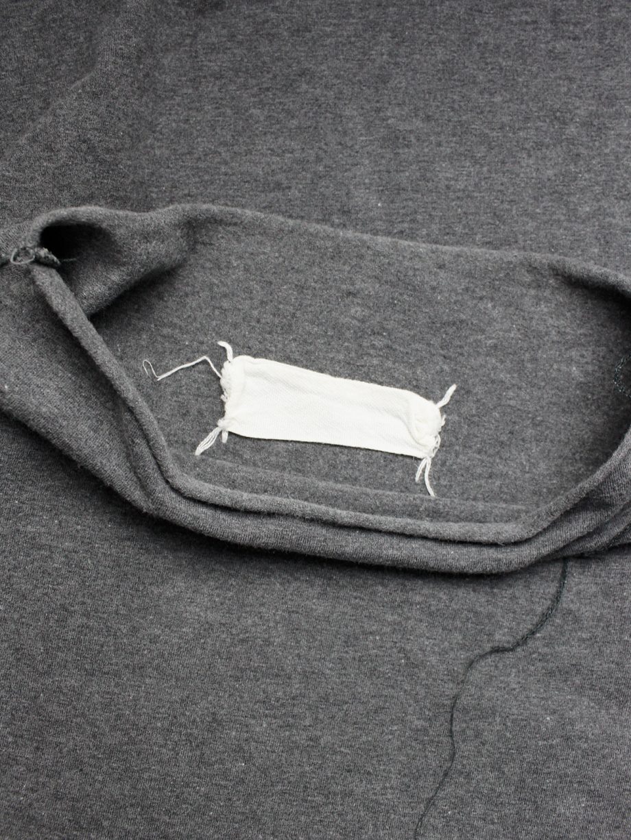 Maison Martin Margiela grey high neck t-shirt with loose threads fall 1998 (8)