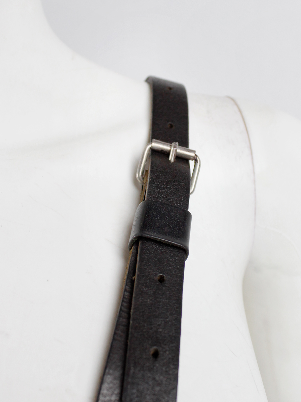Nico Uytterhaegen black leather cross-body saddle bag - VANIITAS 