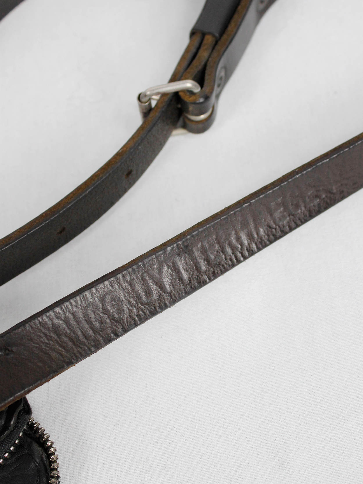 Nico Uytterhaegen black leather cross-body saddle bag - VANIITAS 