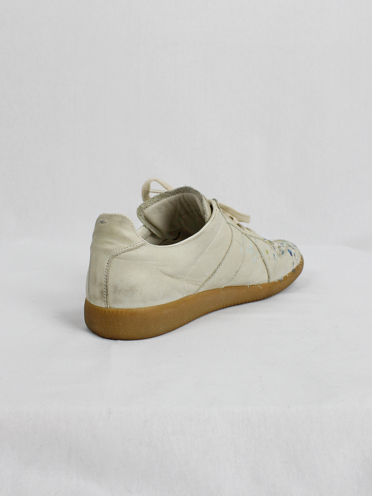 Maison Martin Margiela replica beige sneakers with paint Maison Martin Margiela replica beige sneakers with paint