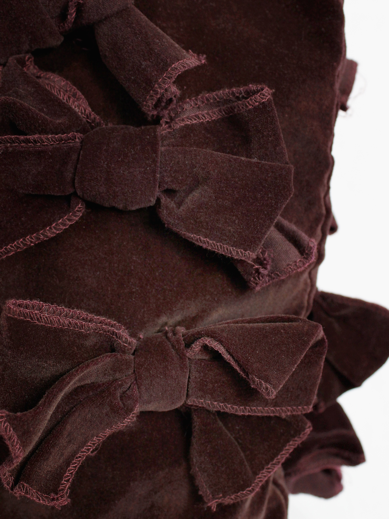 COMME DES GARÇONS Elegant Oversized Velvet Burgundy Bow with Pin Fastening Burgundy Big Velvet Bow Girl Clip | La Coqueta Kids UK main image 3