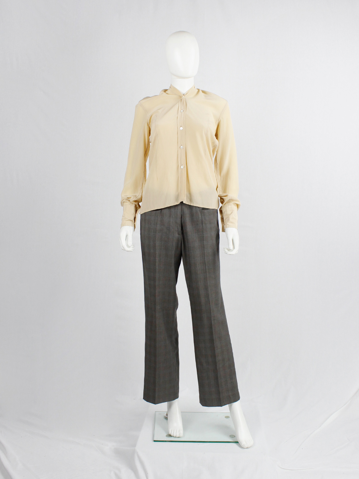 Maison Martin Margiela beige shirt that fully buttons up to