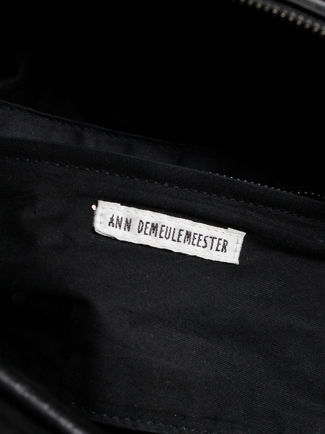 Ann Demeulemeester Blanche black rectangular leather boston bag