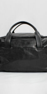 Ann Demeulemeester Blanche black rectangular leather boston bag