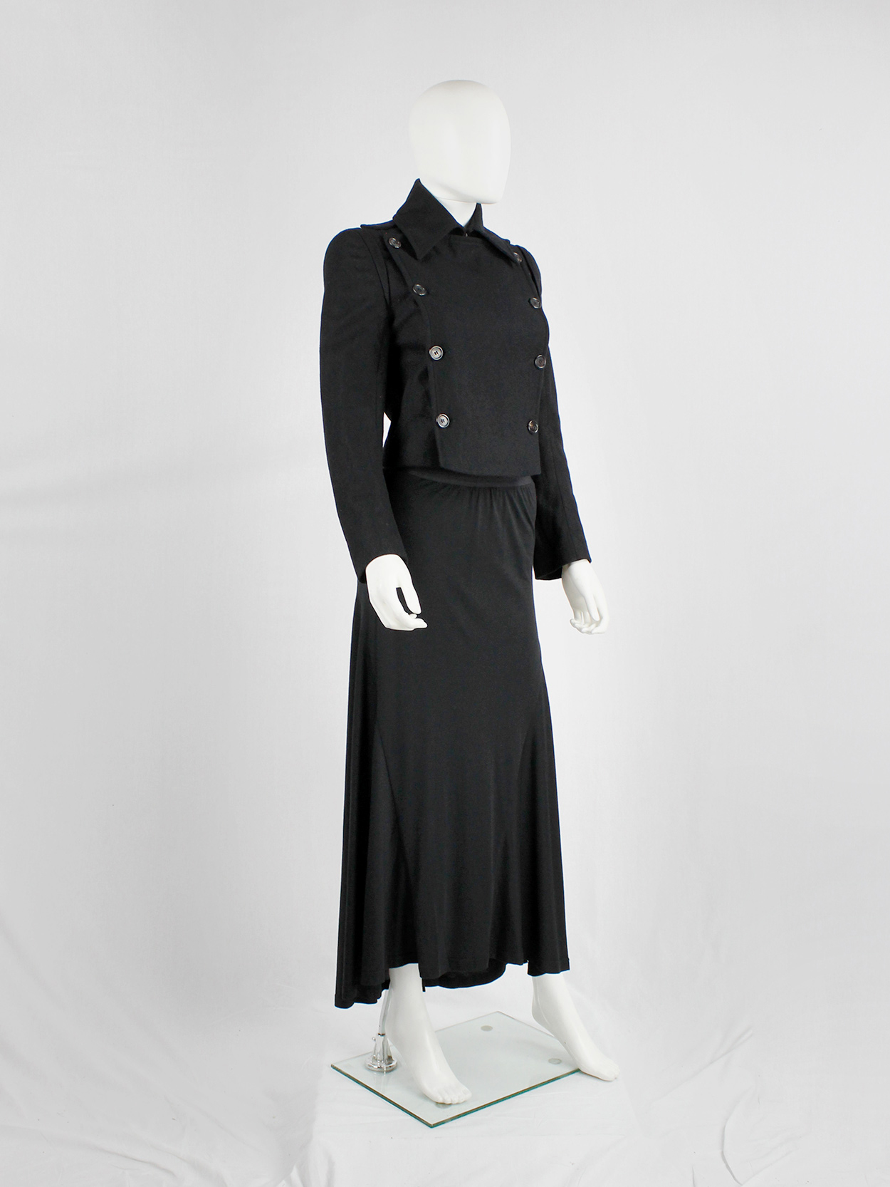 Ann Demeulemeester black jacket with removable front panel
