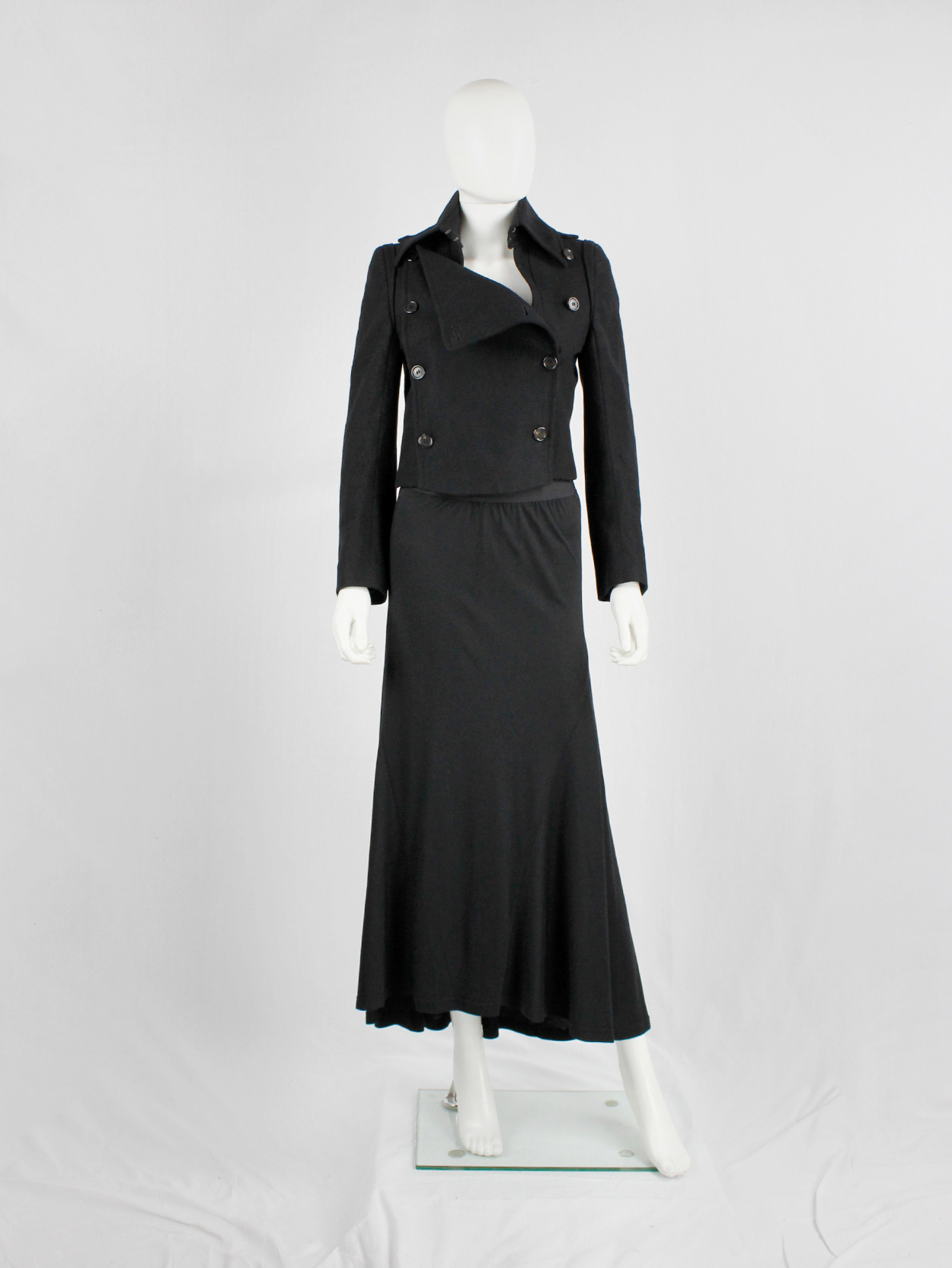 Ann Demeulemeester black jacket with removable front panel