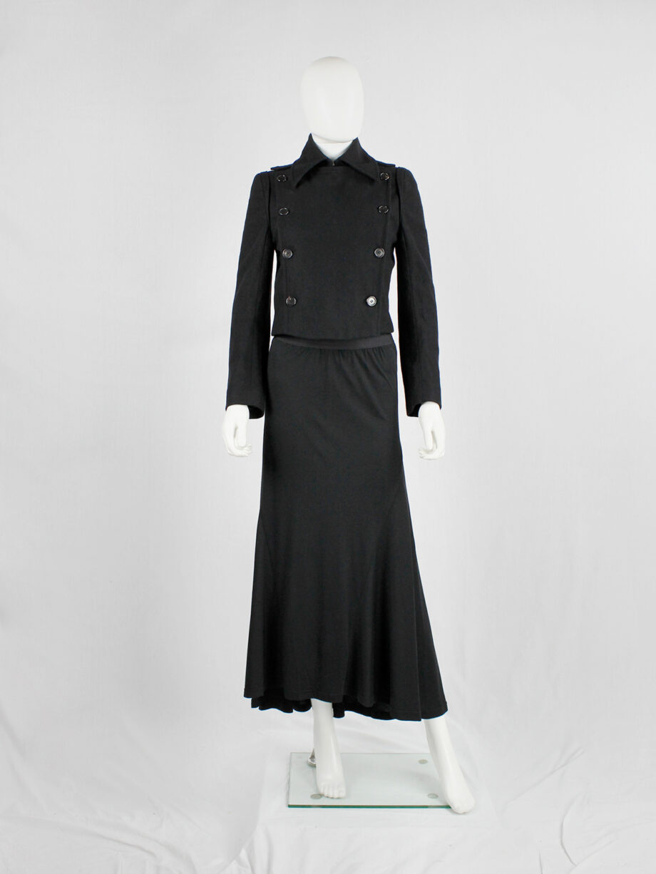 Ann Demeulemeester black jacket with removable front panel with