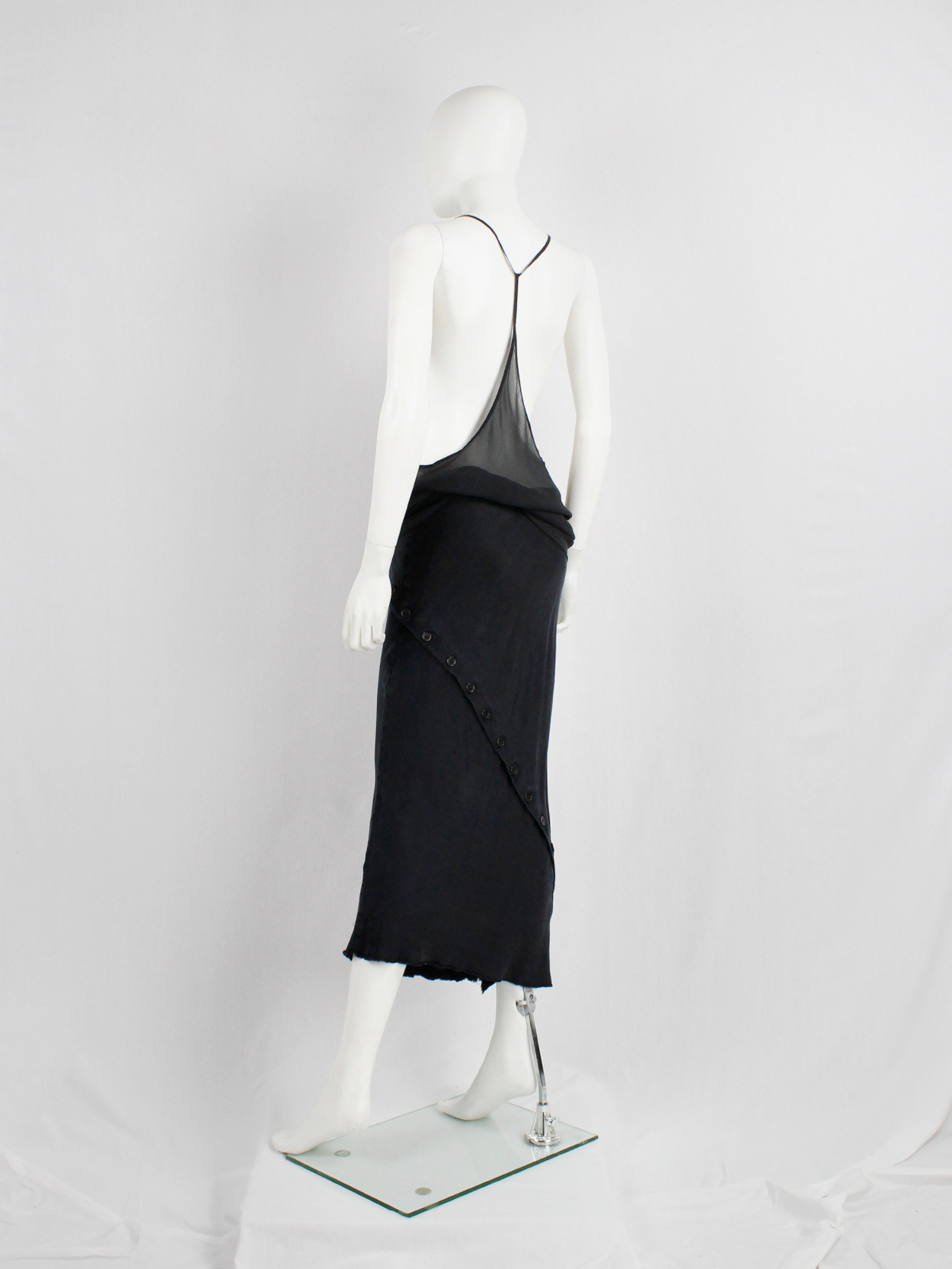 Ann Demeulemeester black sheer top with minimalist back
