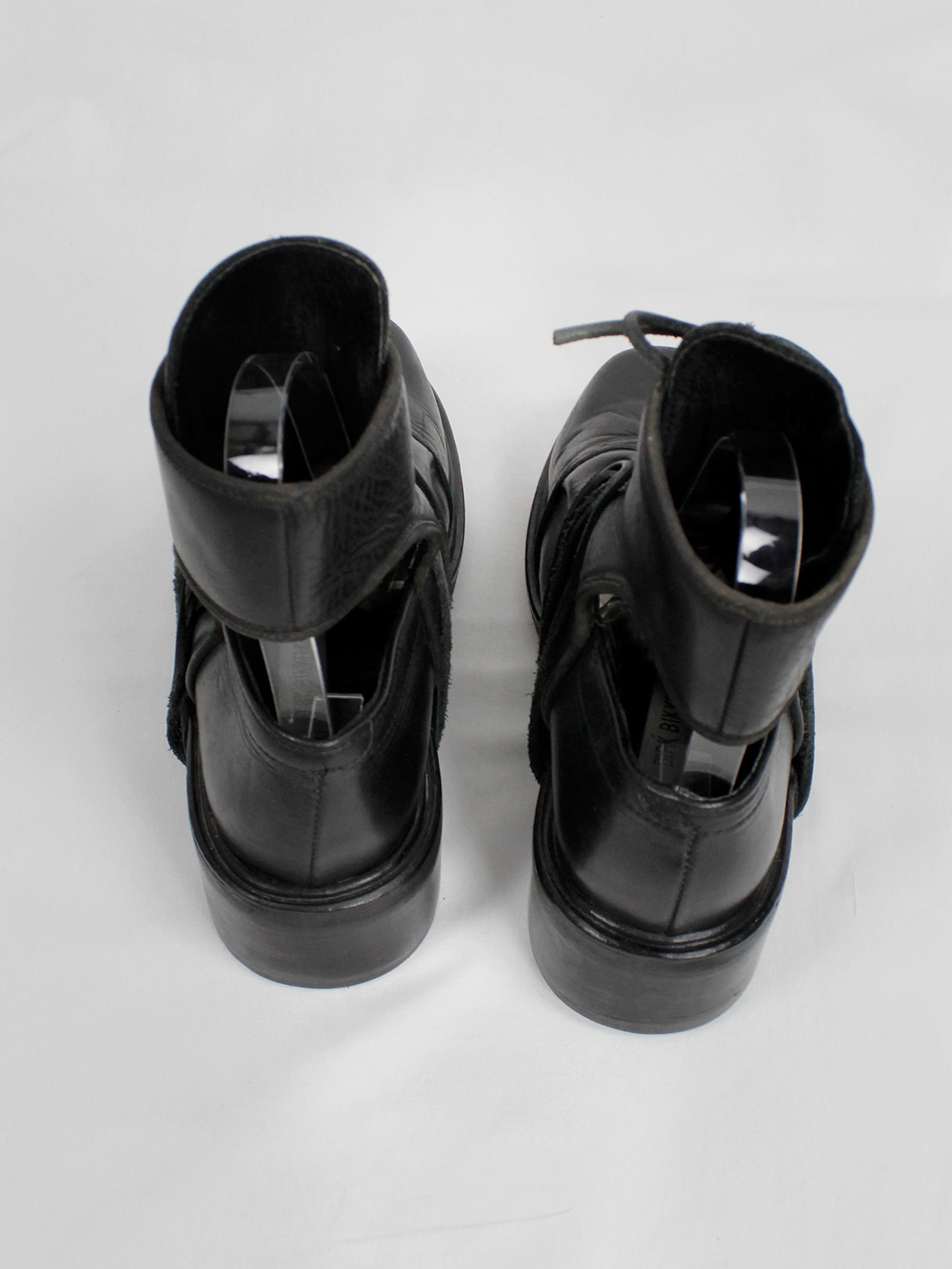 Dirk Bikkembergs black cut out mountaineering boots with laces 