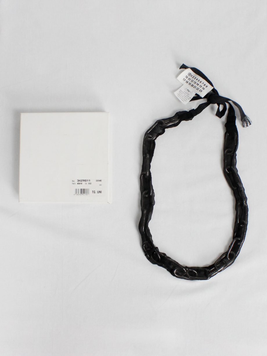 Maison Martin Margiela Artisanal chainlink necklace covered in sheer black silk spring 2005 (2)