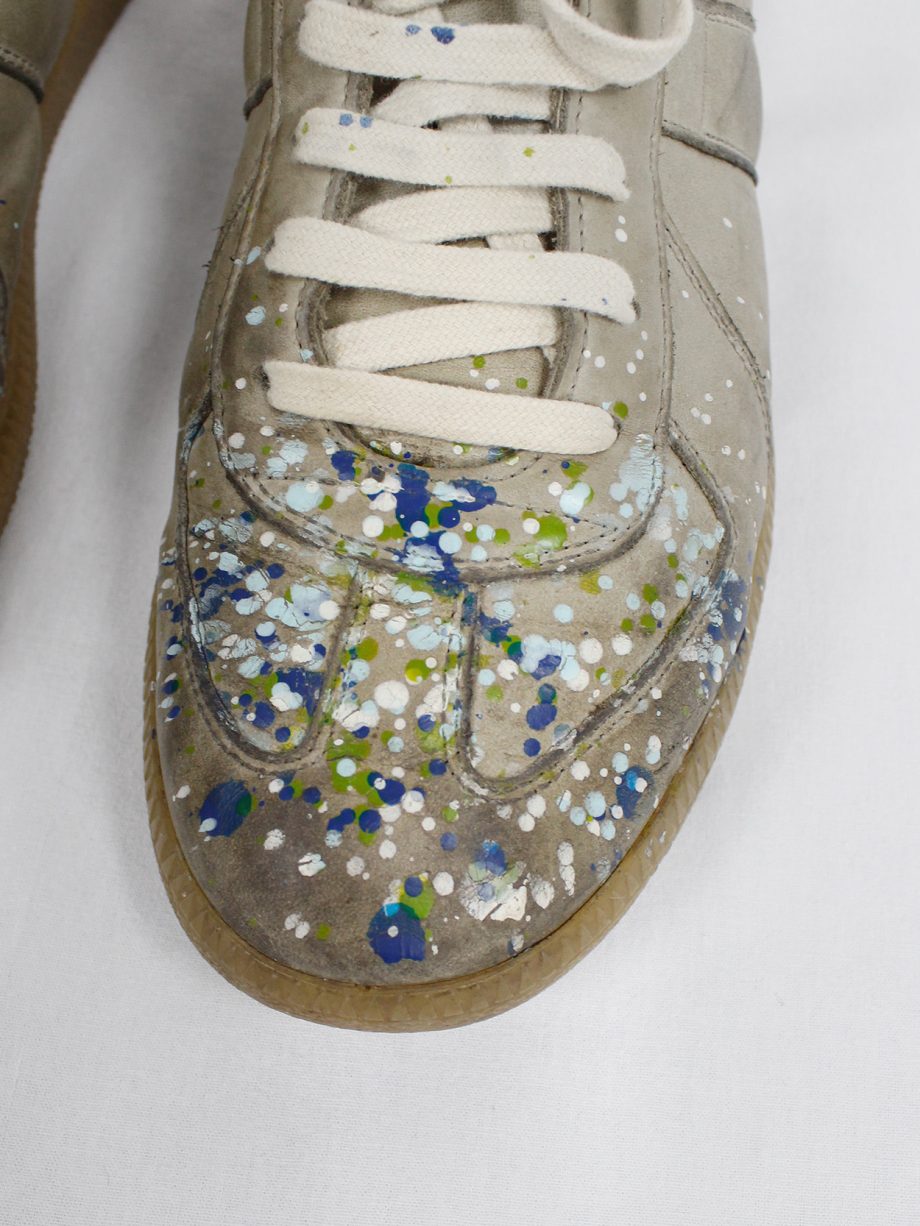 Maison Martin Margiela dark beige sneakers with paint splatters fall 2016 (18)