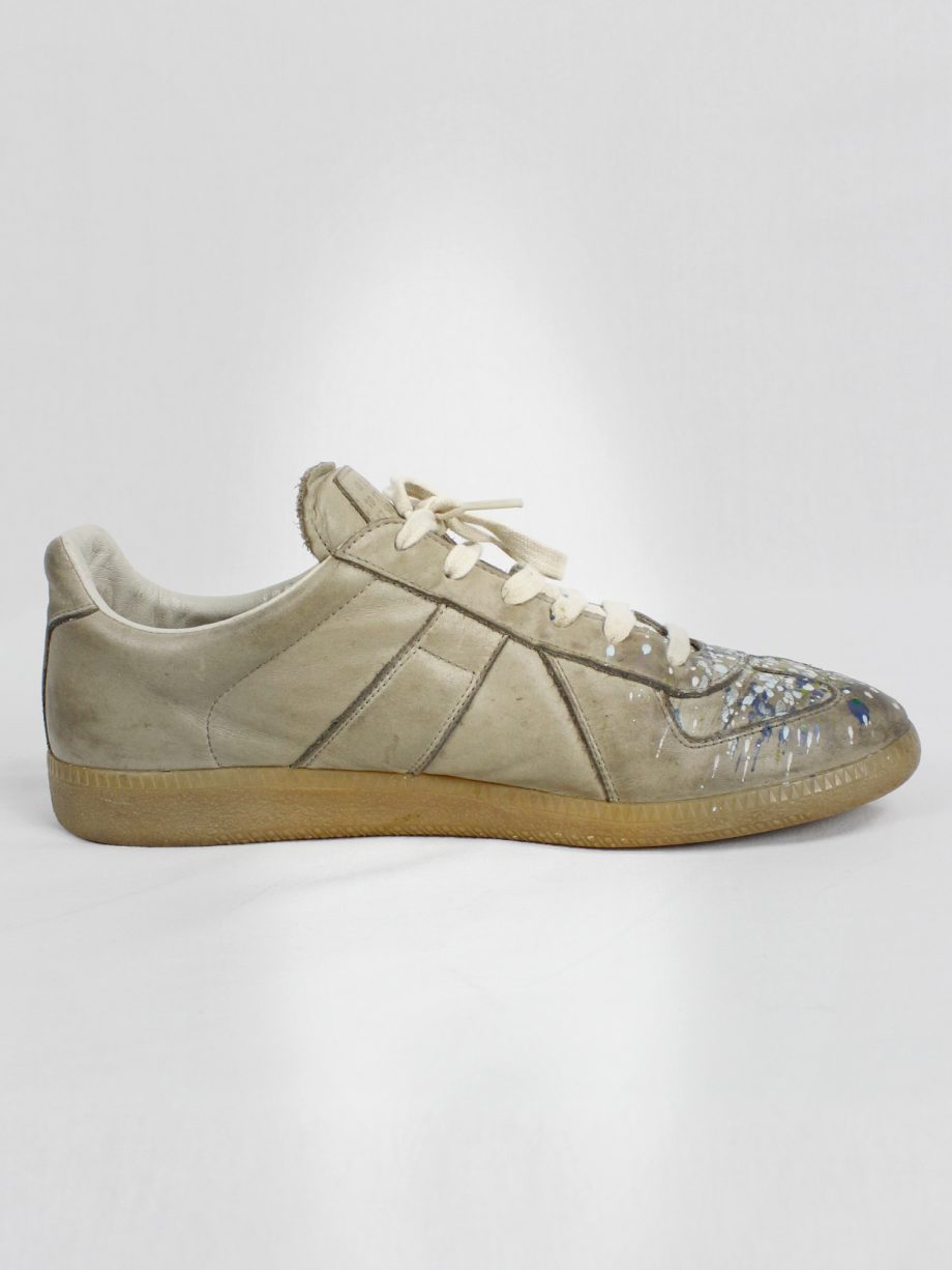 Maison Martin Margiela dark beige sneakers with paint splatters fall 2016 (4)