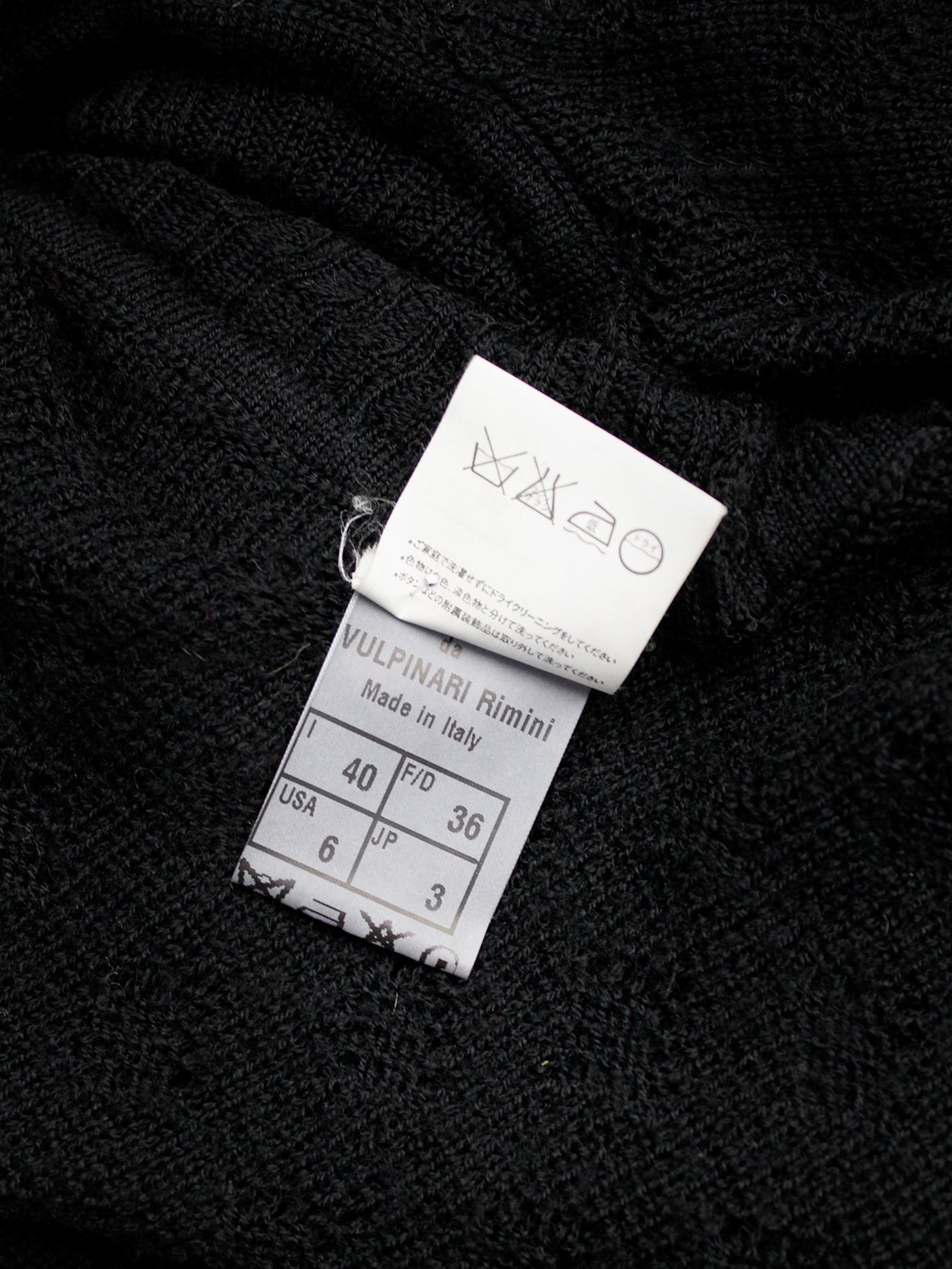 Rick Owens MOOG black cardigan with long front panels and 