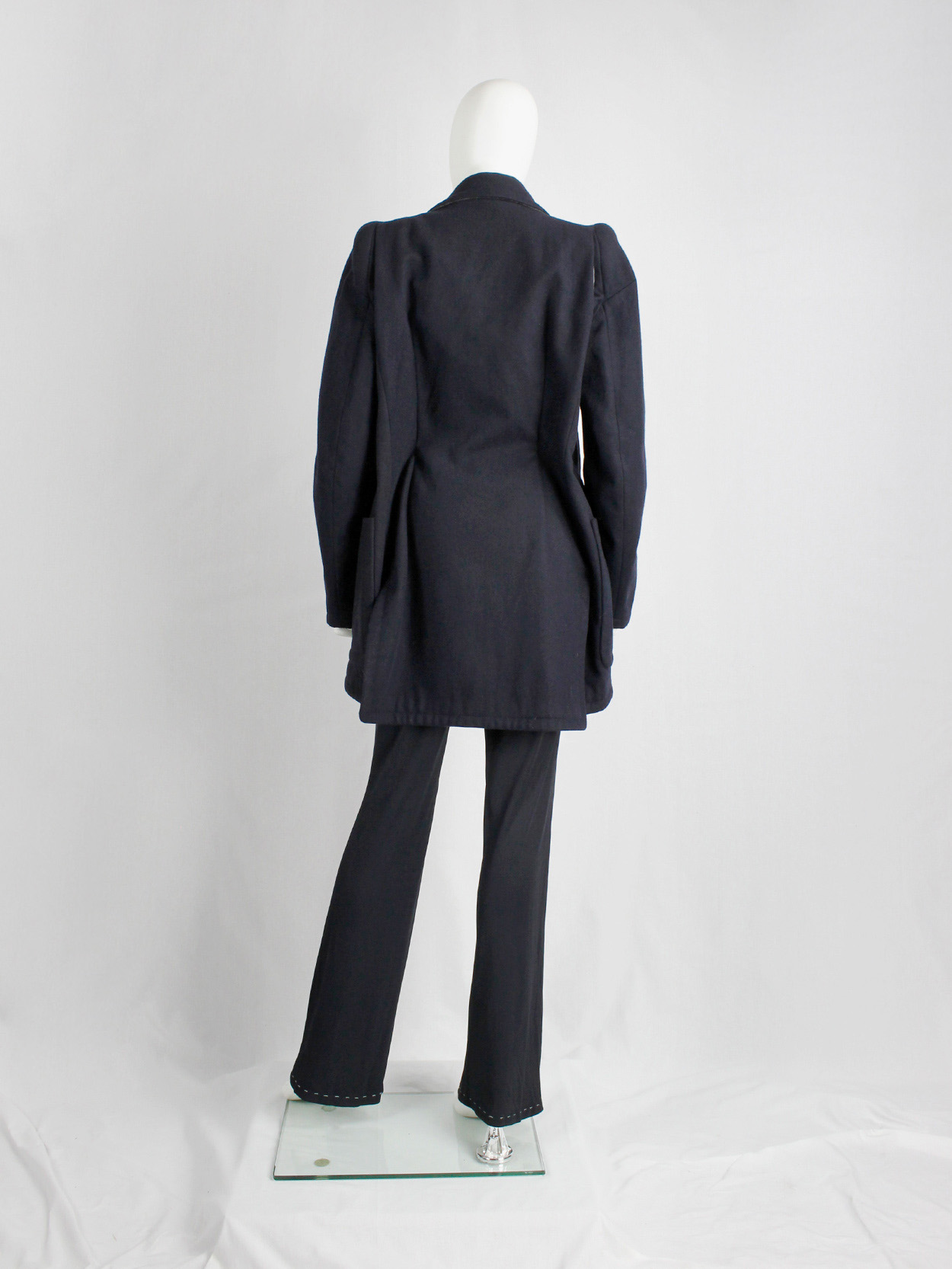 Maison Martin Margiela navy oversized caban with cigarette