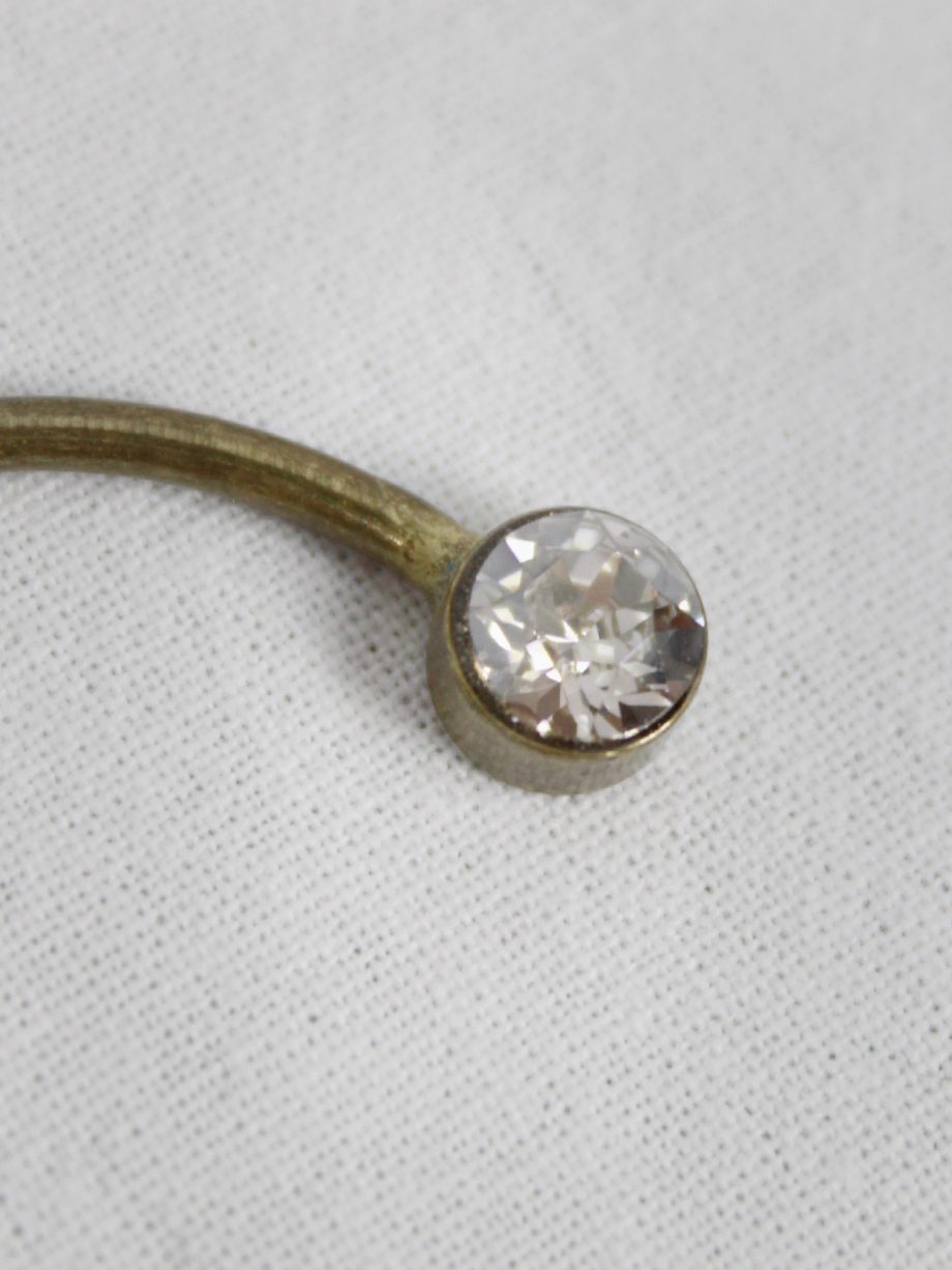 Dries Van Noten gold earcuff with dangling branch and diamond cut glass droplet — spring 2015 (11)