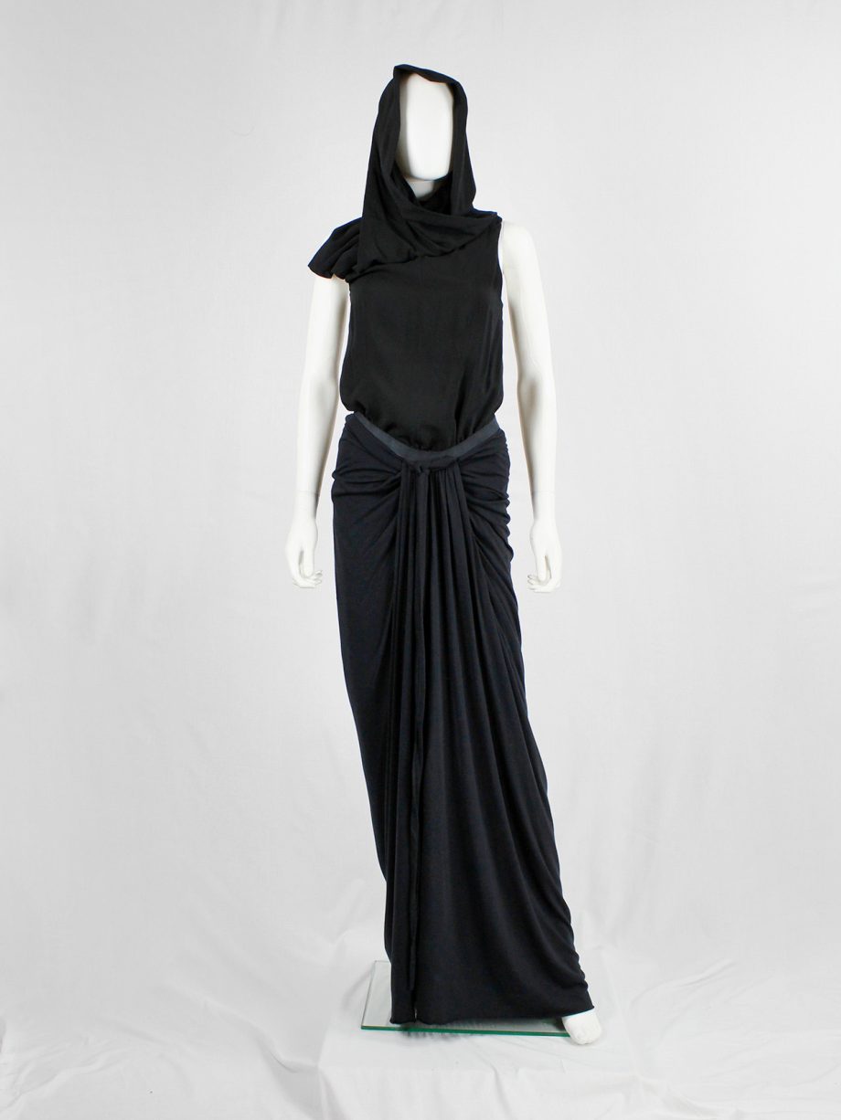 【関税&送料込み】Rick Owens Draped Maxi Skirt Rick Owens lilies black maxi skirt with fine pleated draping