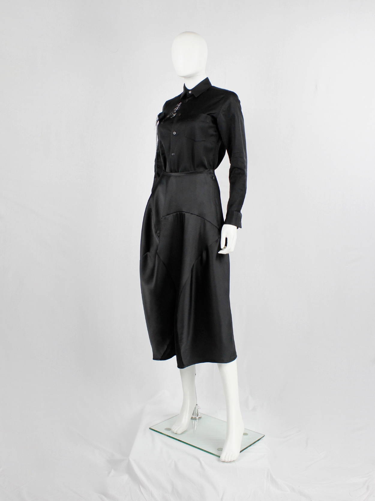 Comme des Garçons tricot black maxi skirt with bubble-shaped Comme des Garçons tricot black maxi skirt with bubble-shaped