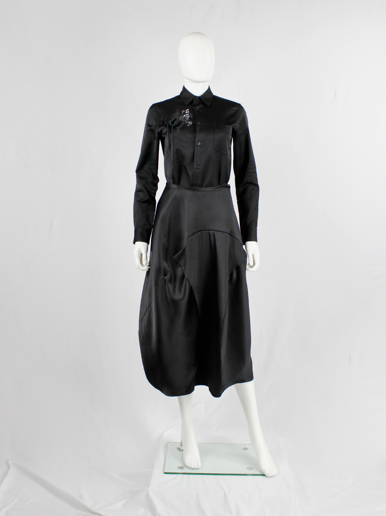 Comme des Garçons tricot black maxi skirt with bubble-shaped Comme des Garçons tricot black maxi skirt with bubble-shaped