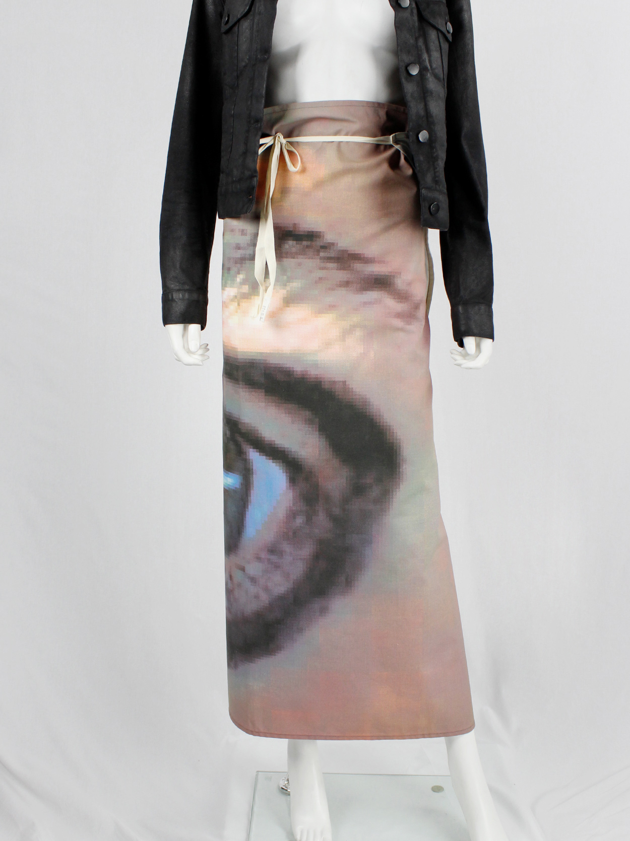 Maison Martin Margiela 6 maxi wrap skirt with a pixelated