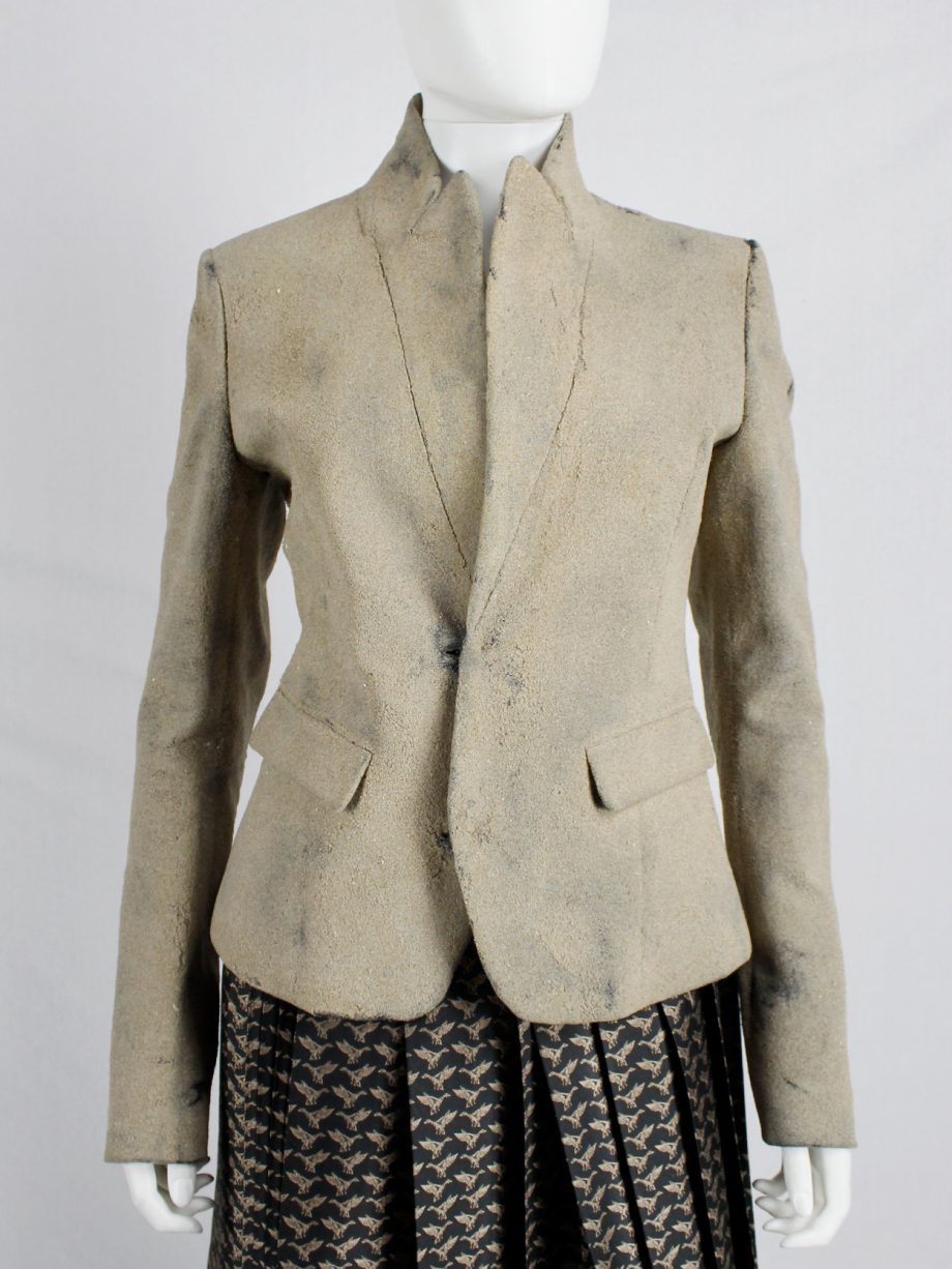 af Vandevorst beige classic blazer fully covered in beach sand spring 2014 (17)