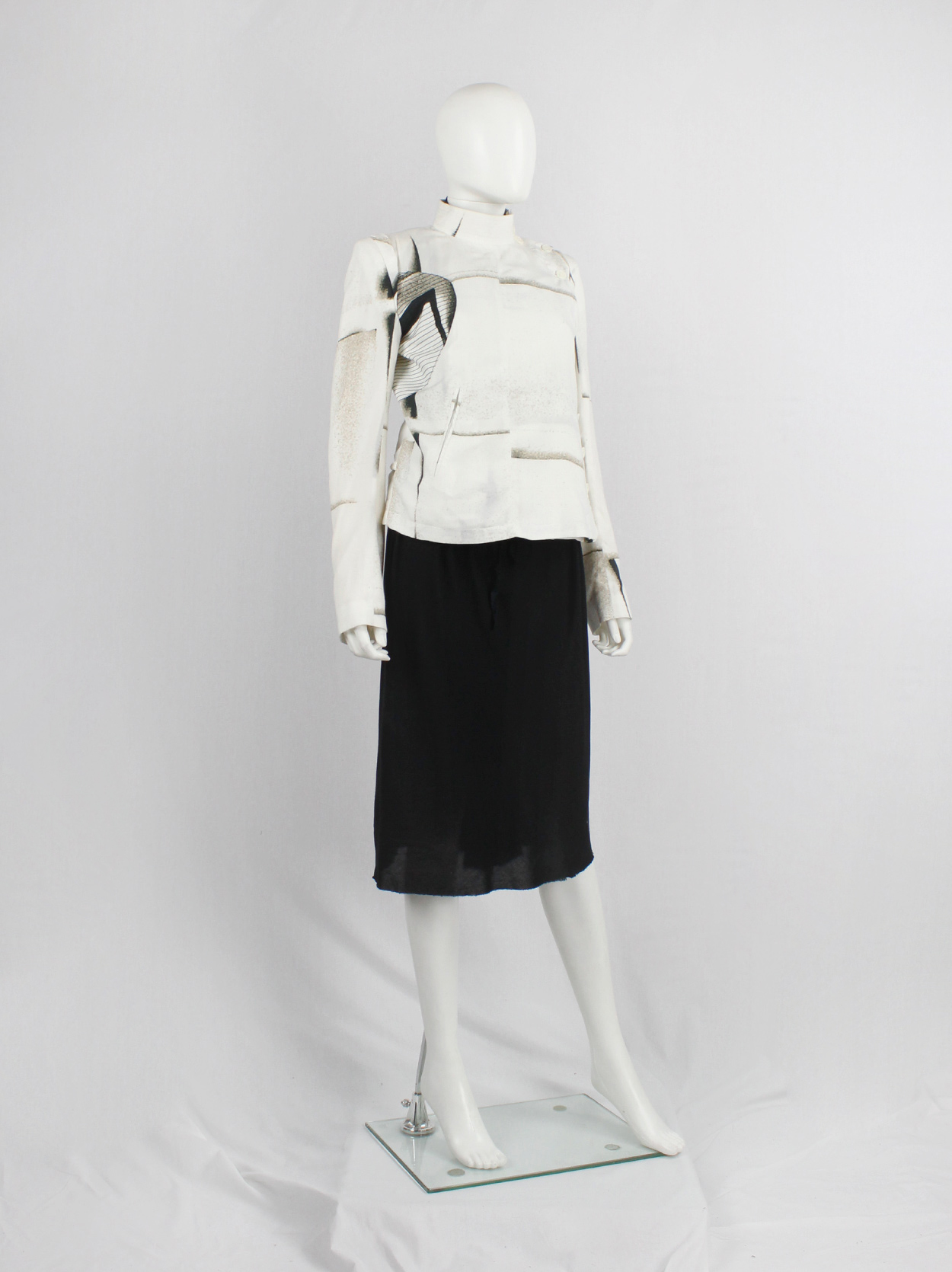 Ann Demeulemeester white buttoned fencing jacket with