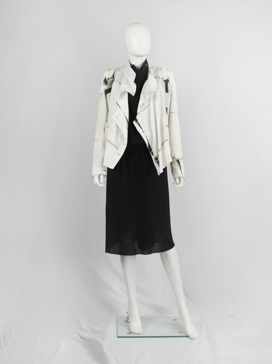 Ann Demeulemeester white buttoned fencing jacket with stitched