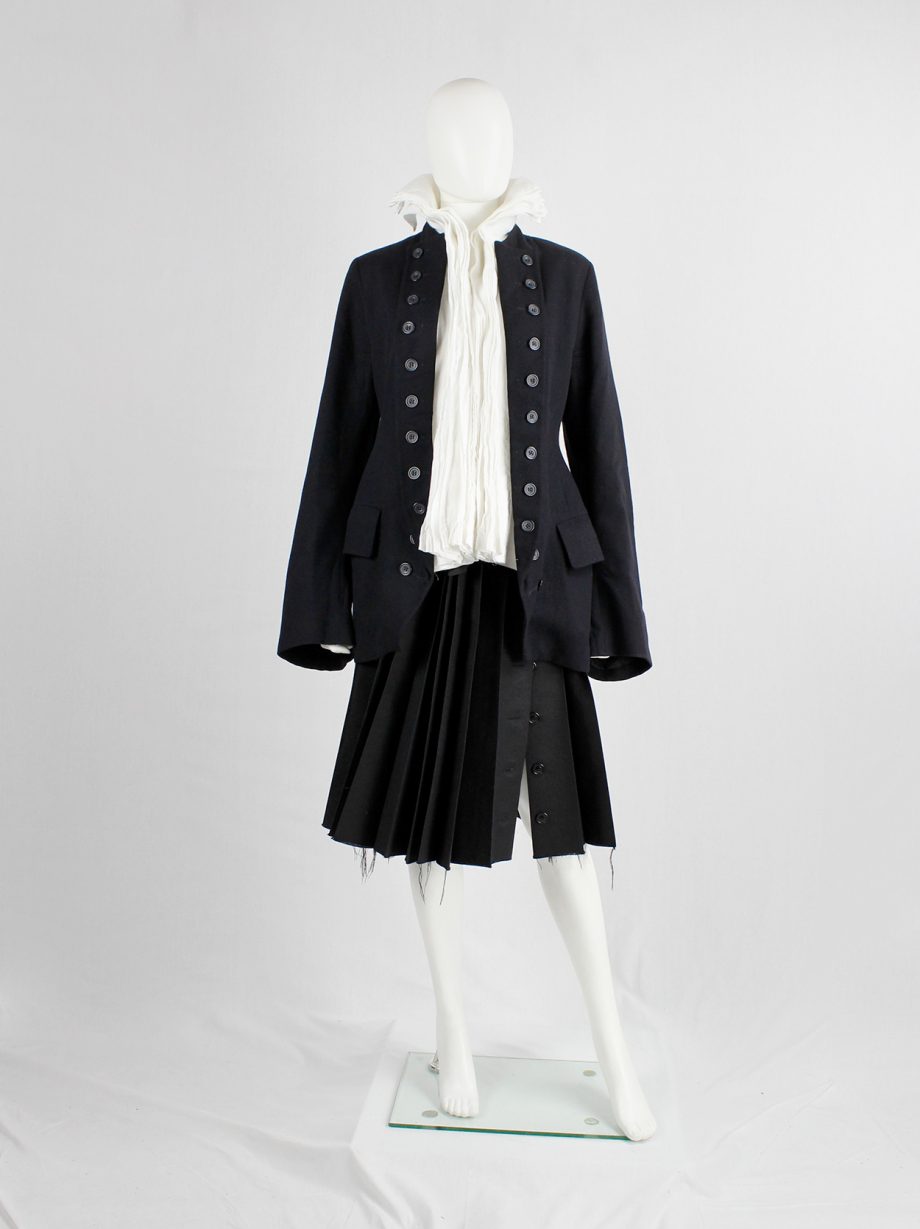 Dries Van Noten dark navy Napoleonic coat with large