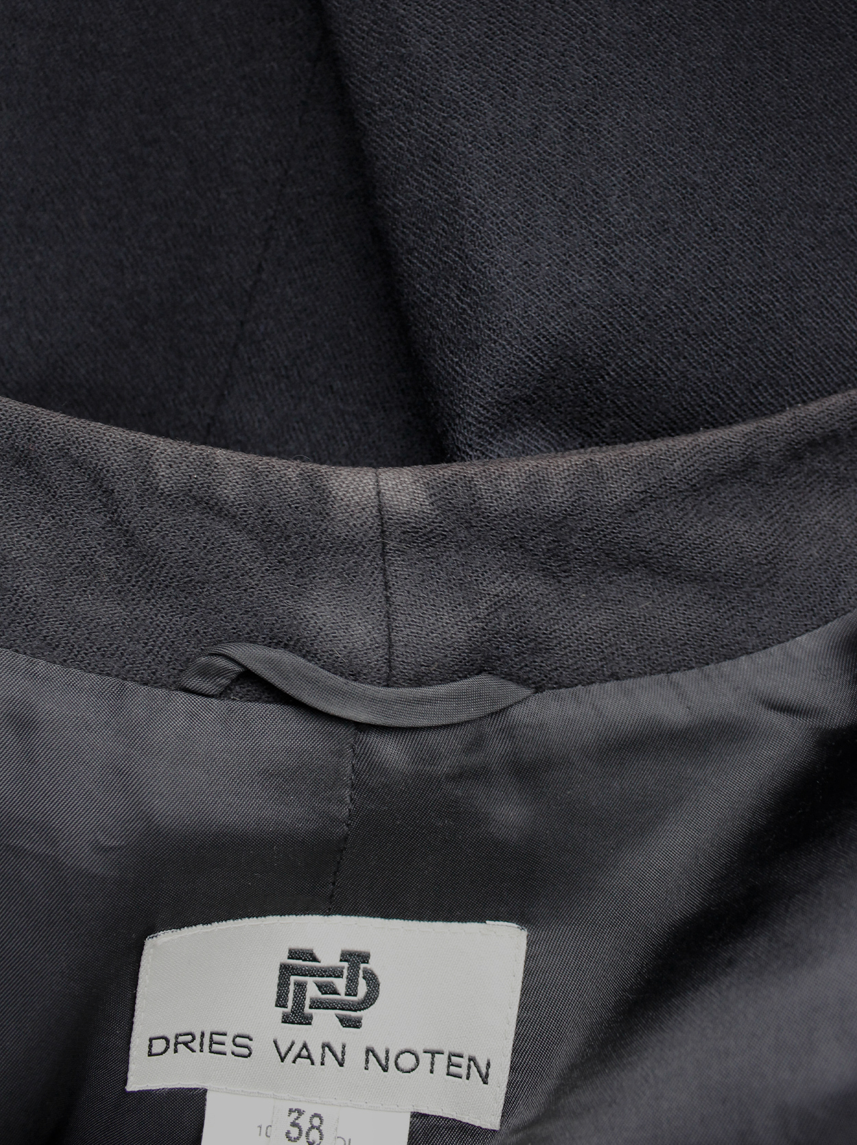 Dries Van Noten dark navy Napoleonic coat with large buttoned