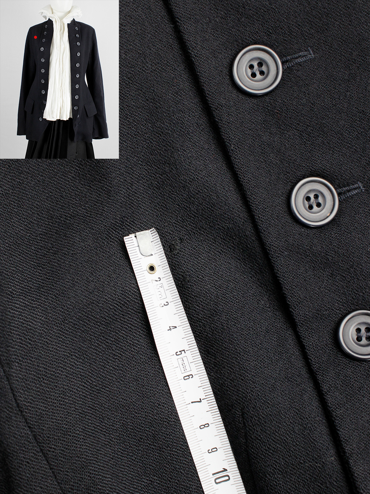 Dries Van Noten dark navy Napoleonic coat with large buttoned