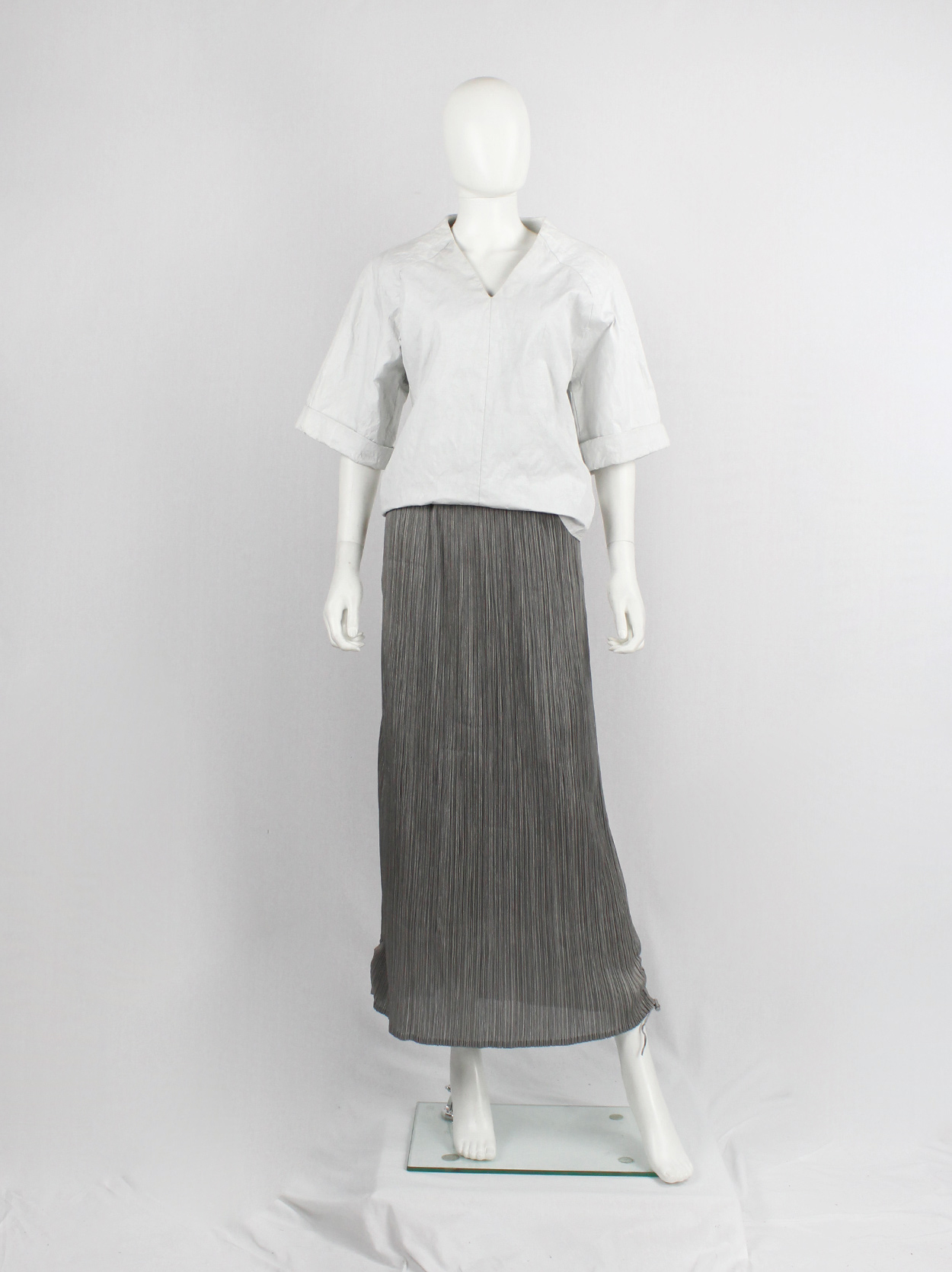 Issey Miyake Pleats Please grey maxi skirt that is scrunched Issey Miyake Pleats Please grey maxi skirt that is scrunched