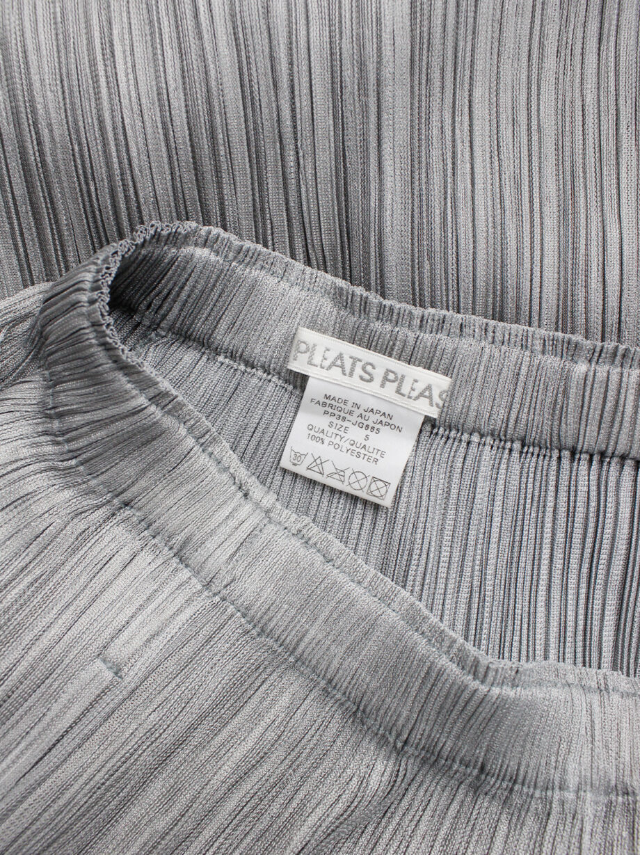 Issey Miyake Pleats Please grey maxi skirt that is scrunched up by