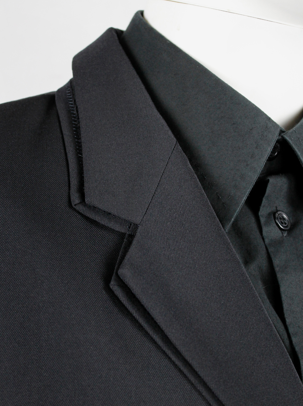 Yohji Yamamoto Pour Homme black classic blazer with double layered 
