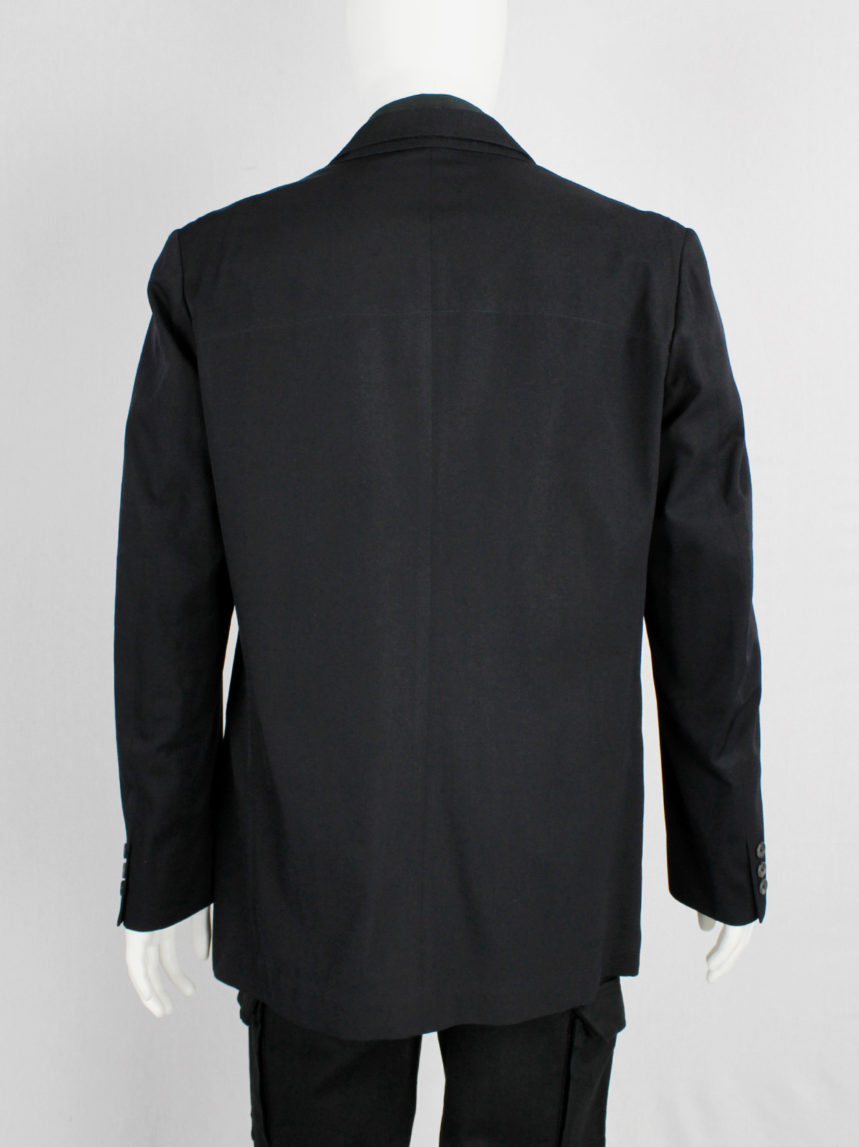 Yohji Yamamoto Pour Homme black classic blazer with double layered 