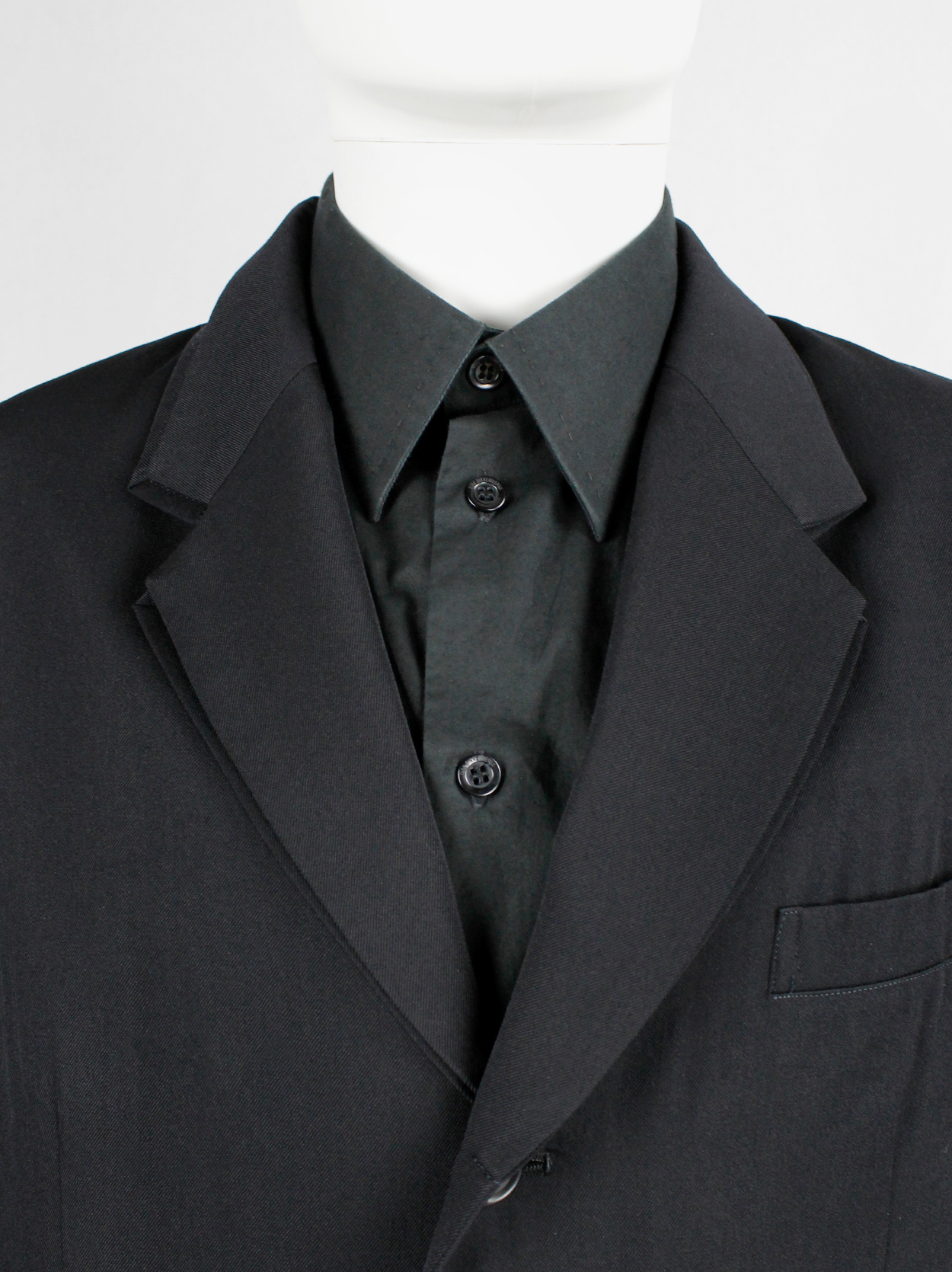 Yohji Yamamoto Pour Homme black classic blazer with double layered 