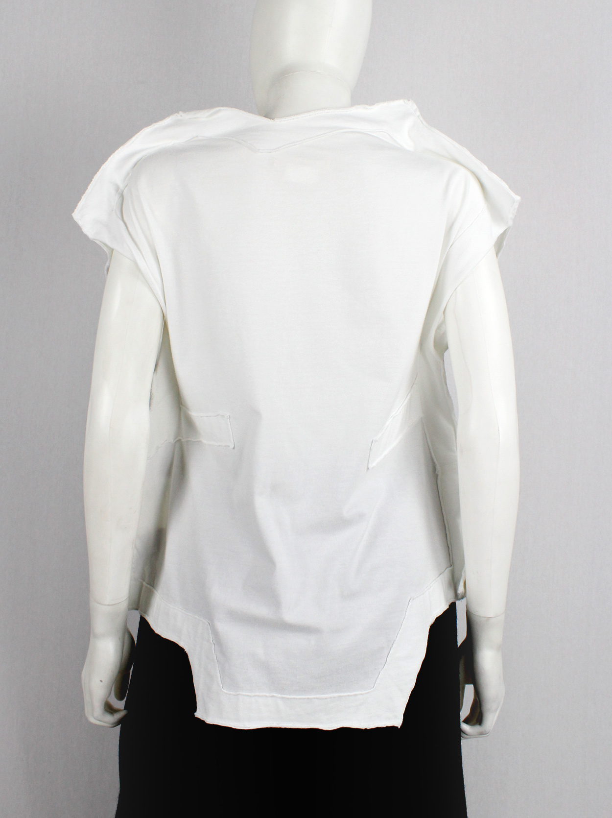 Comme des Garçons white geometric two-dimensional paperdoll top 