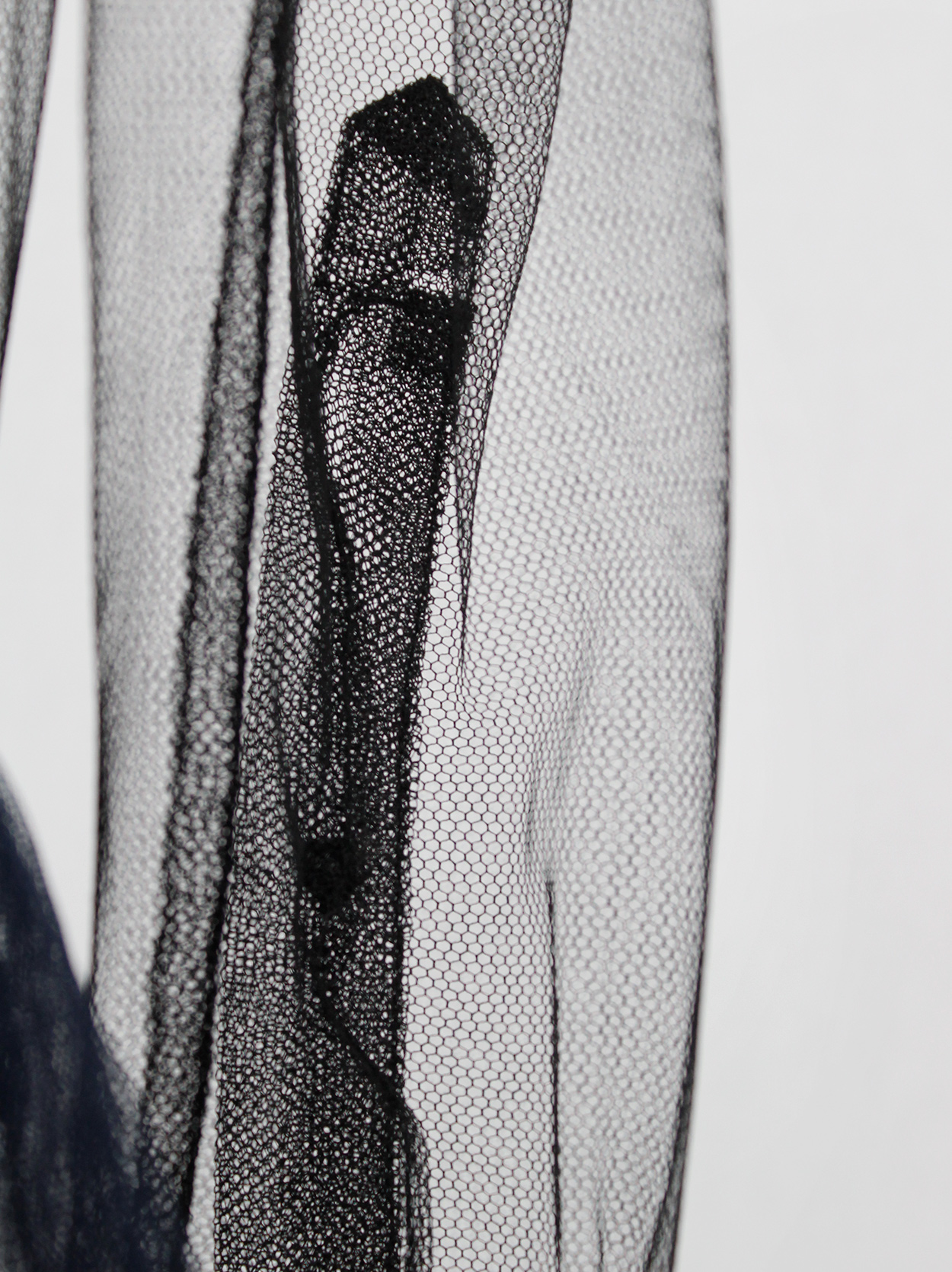 Dries Van Noten black sheer shirt dress with blue tulle Dries Van Noten black sheer shirt dress with blue tulle