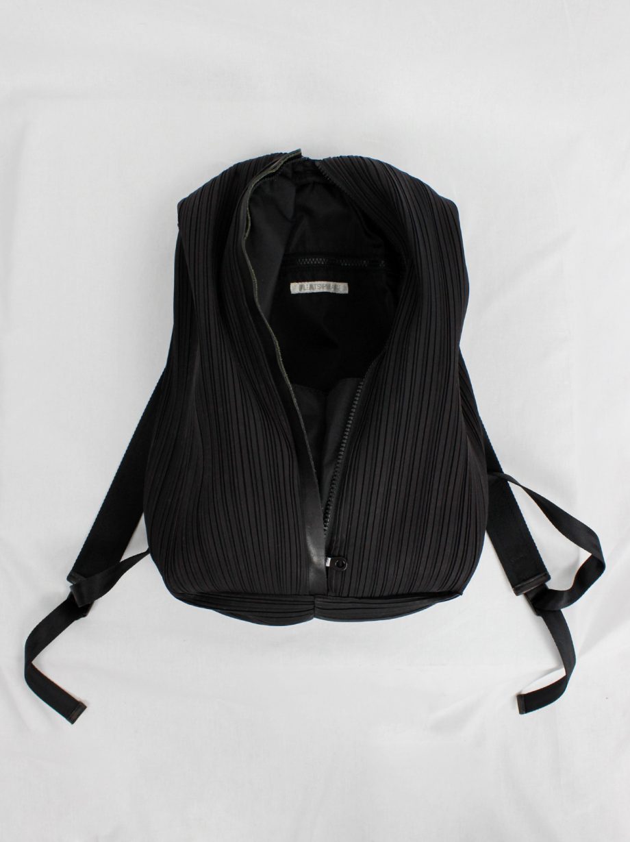 Issey Miyake Pleats Please dark eggplant backpack with fine pleats