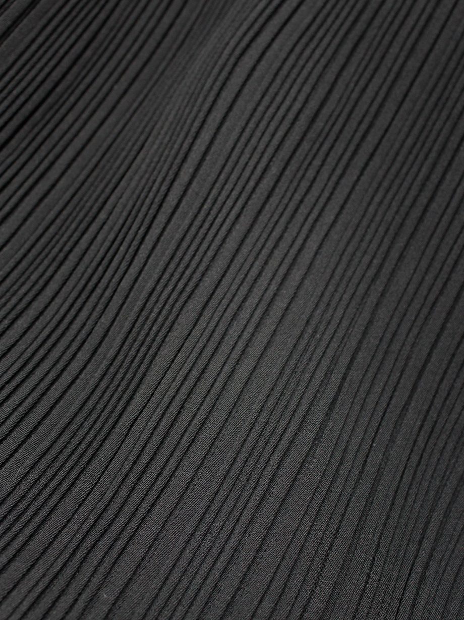 Issey Miyake black straight maxi skirt with fine pressed pleats early 2000s (6)