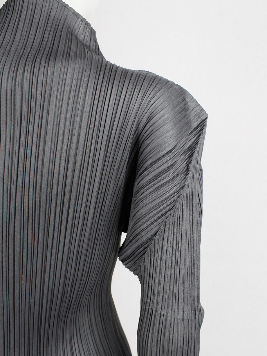 Issey Miyake Pleats Please grey pleated turtleneck jumper