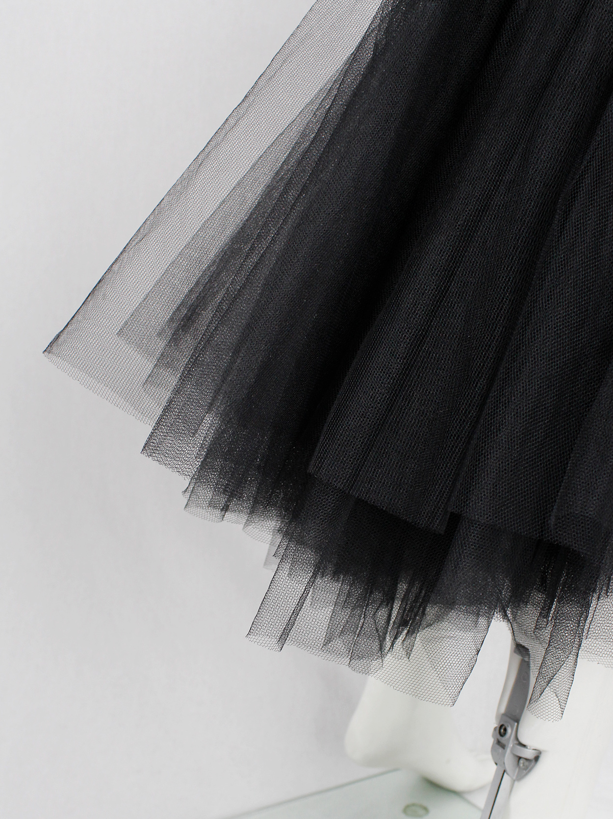 Junya Watanabe camouflage deconstructed mermaid skirt with black