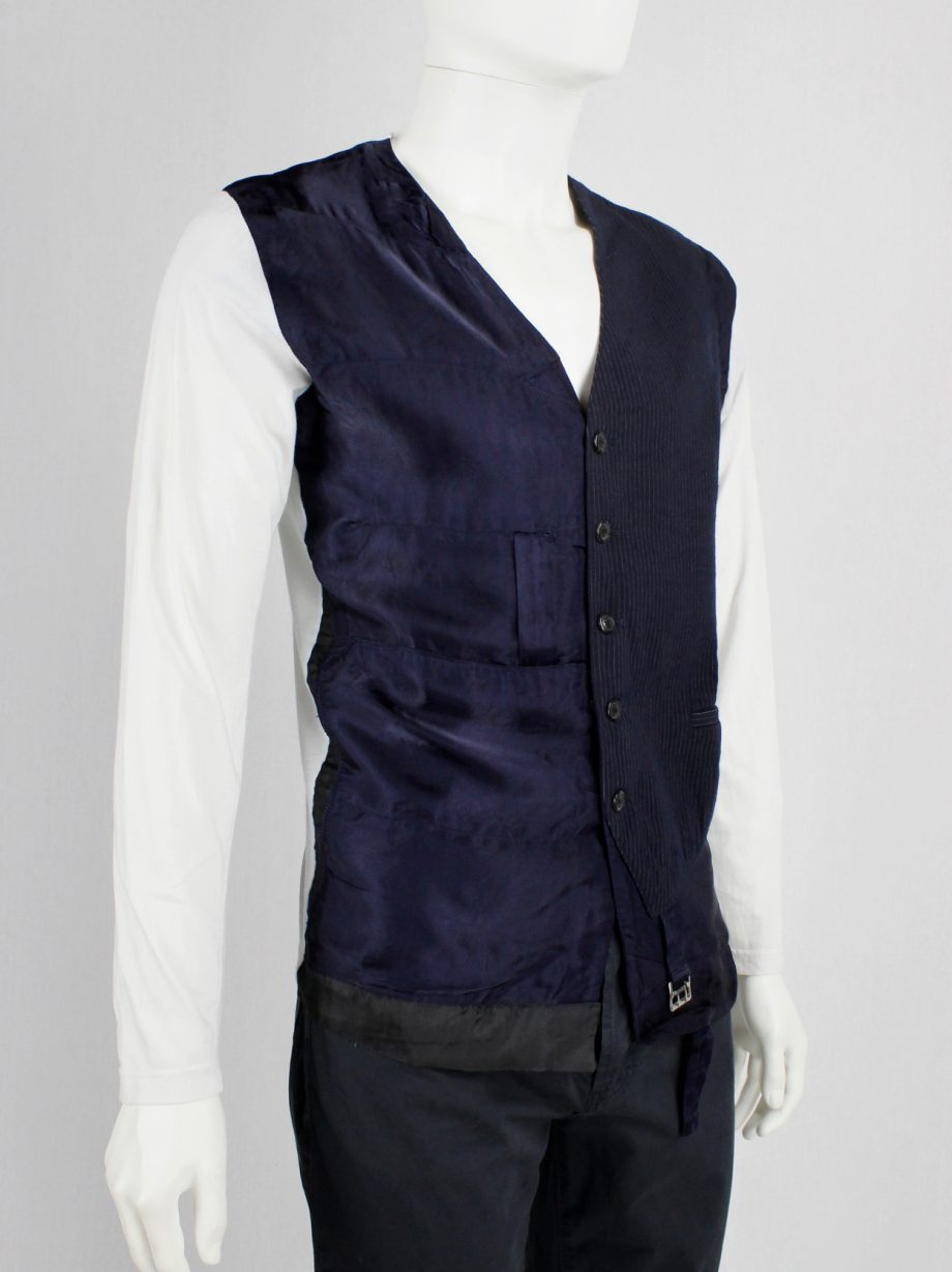 Maison Martin Margiela artisanal mens jumper with navy deconstructed waistcoats spring 2004 (4)