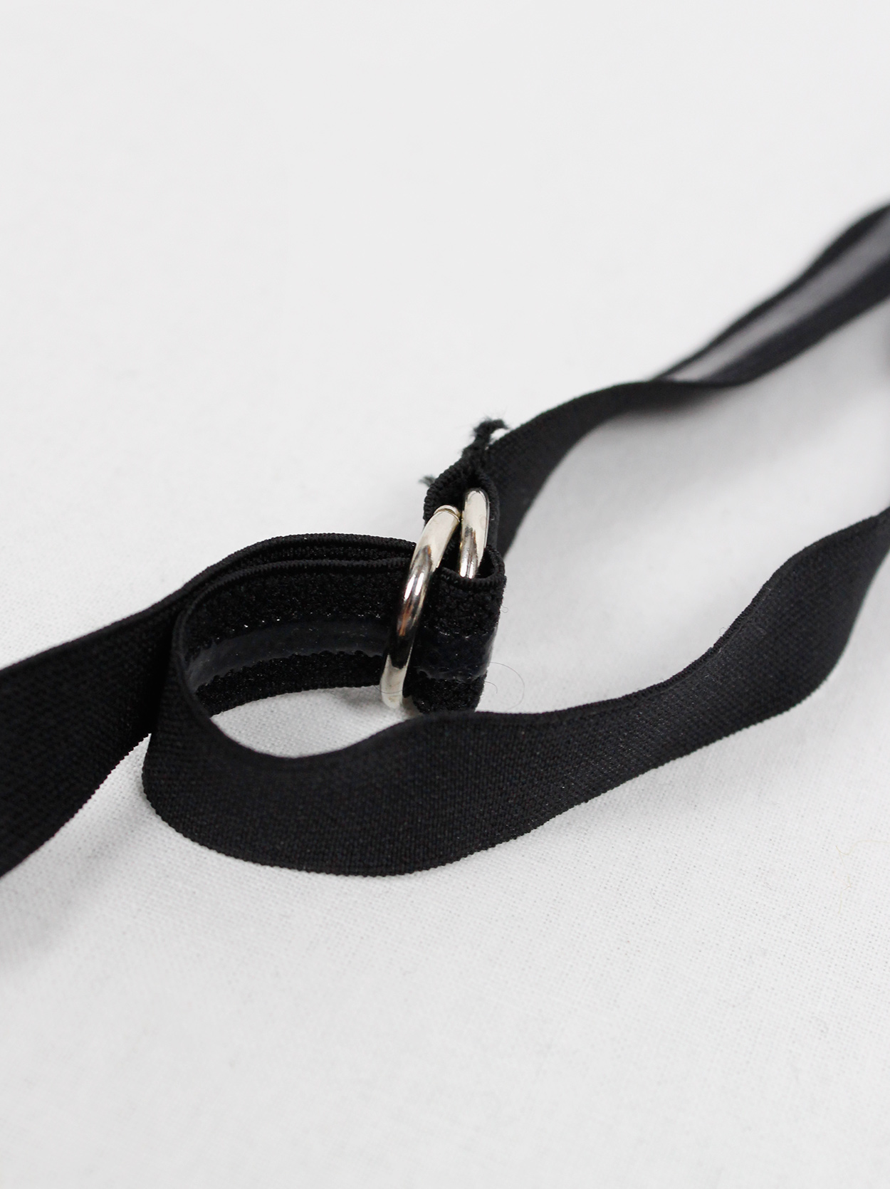 Maison Martin Margiela black elastic body harness with metal rings