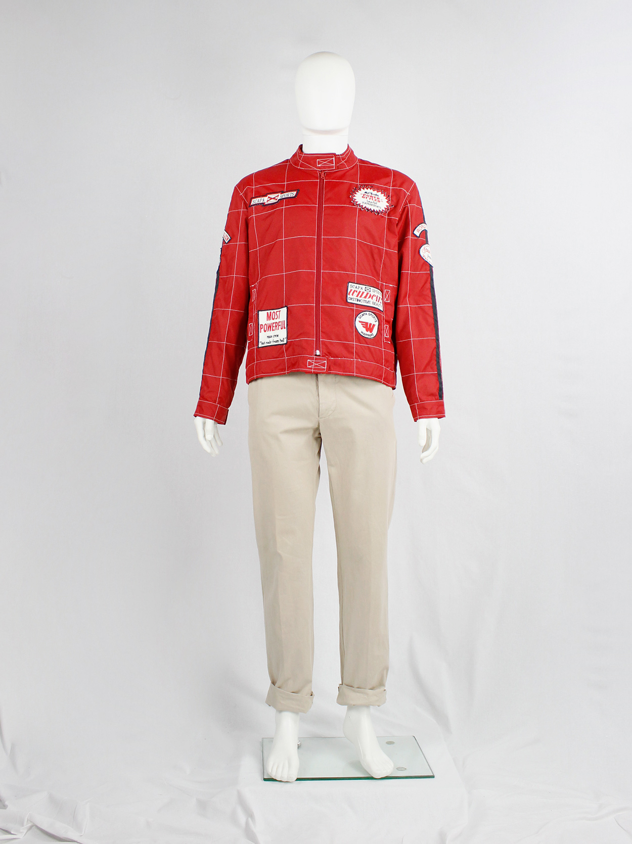 Walter Van Beirendonck for Scapa red F1 jacket with blue and